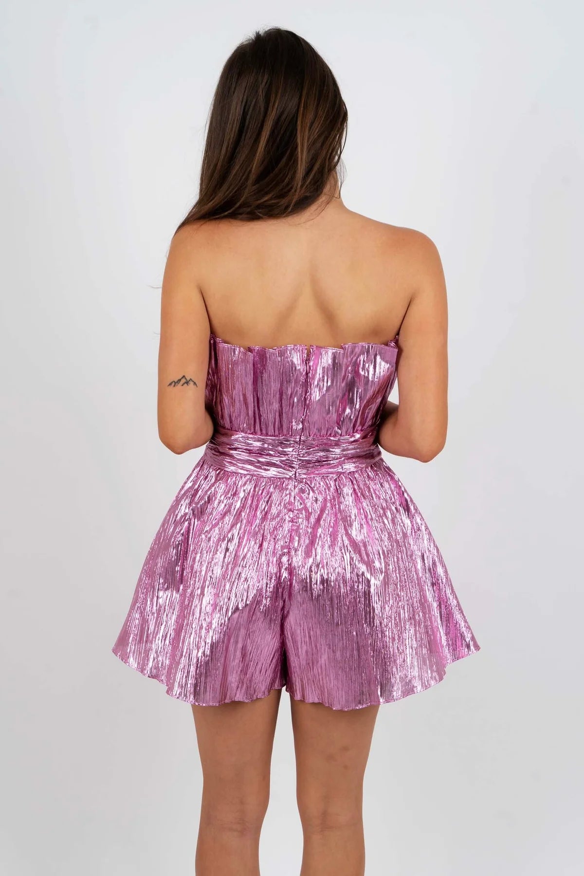 Blush Metallic Romper