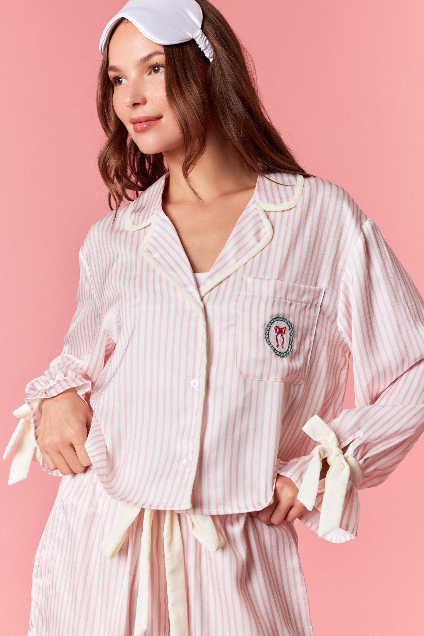Pinstripe Pajama Set - Holiday