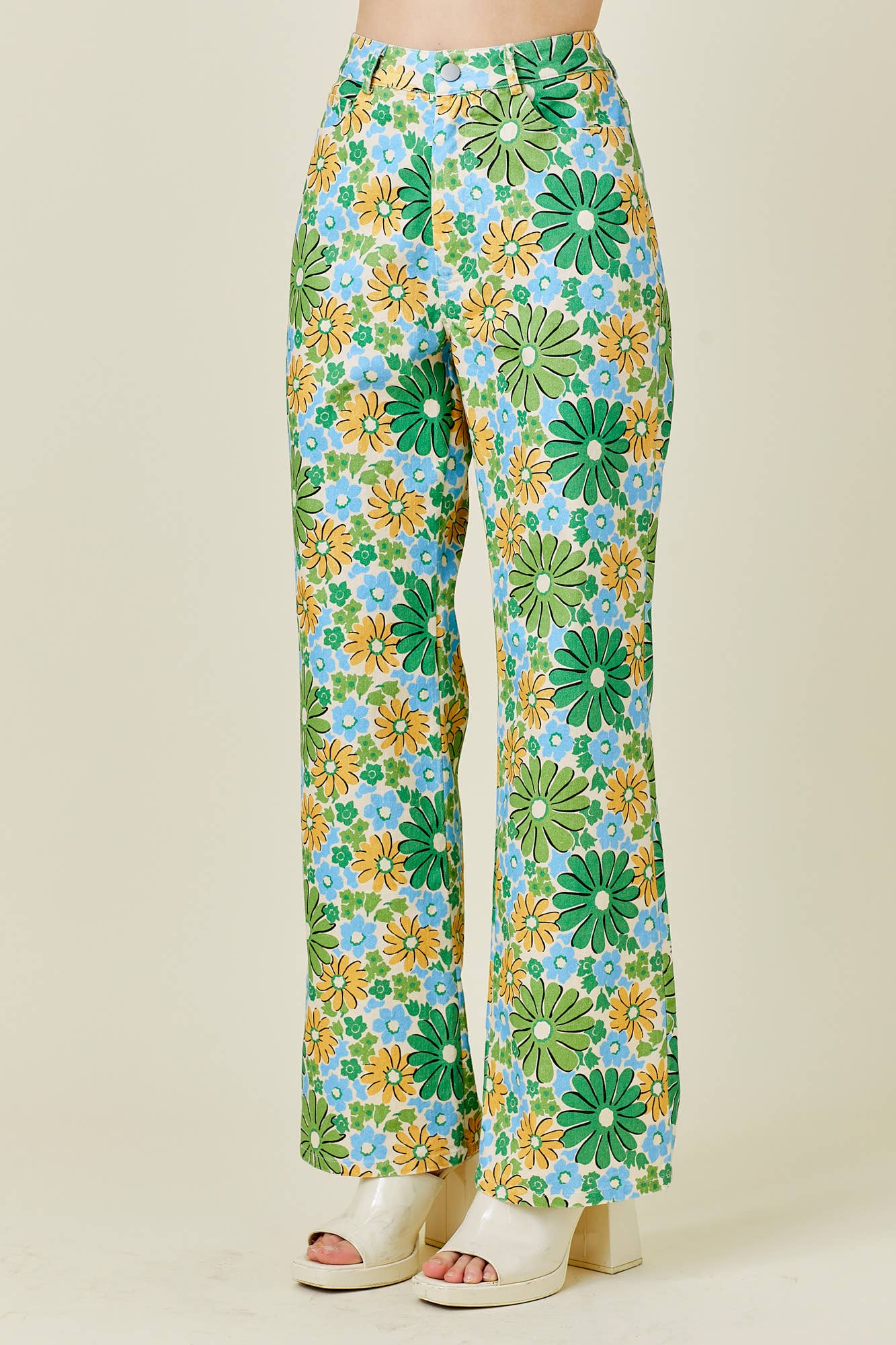Groovy Denim Flower Pants