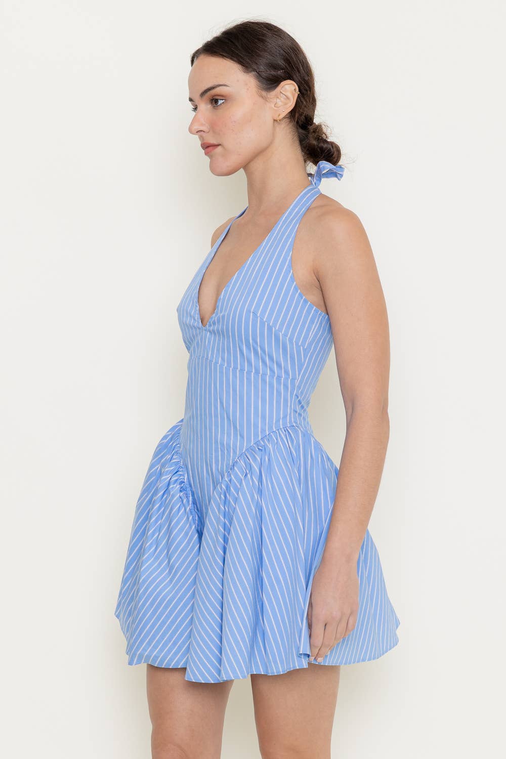 Open Back Stripe Mini Dress