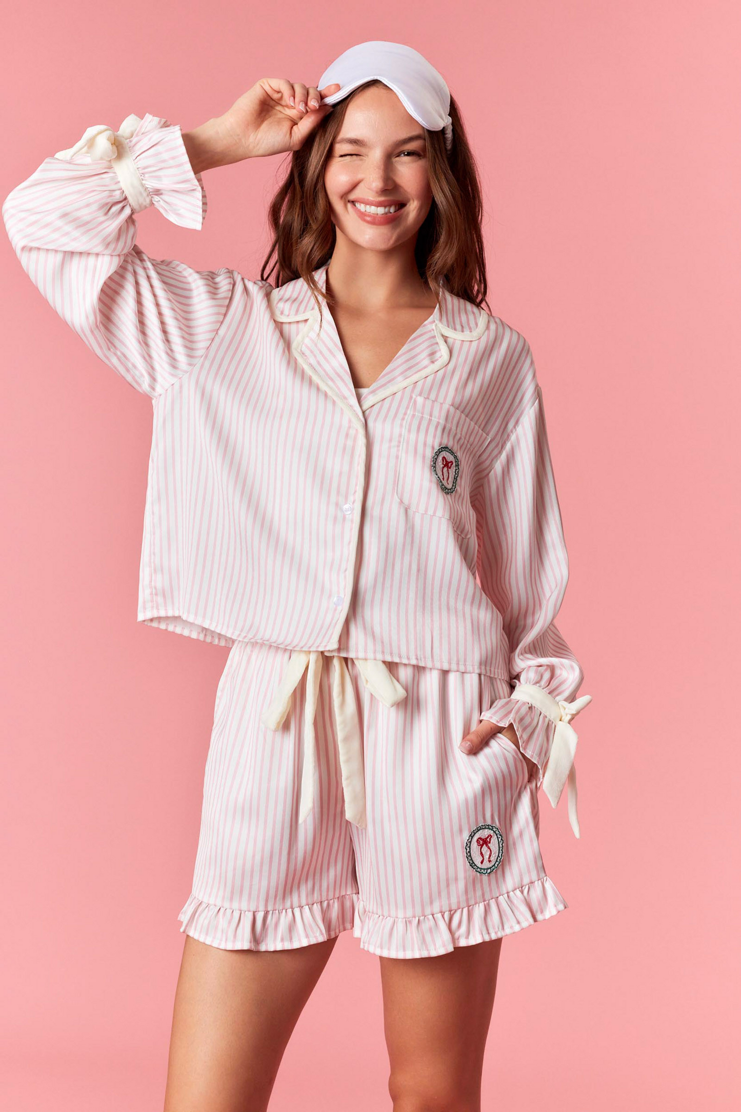 Pinstripe Pajama Set - Holiday