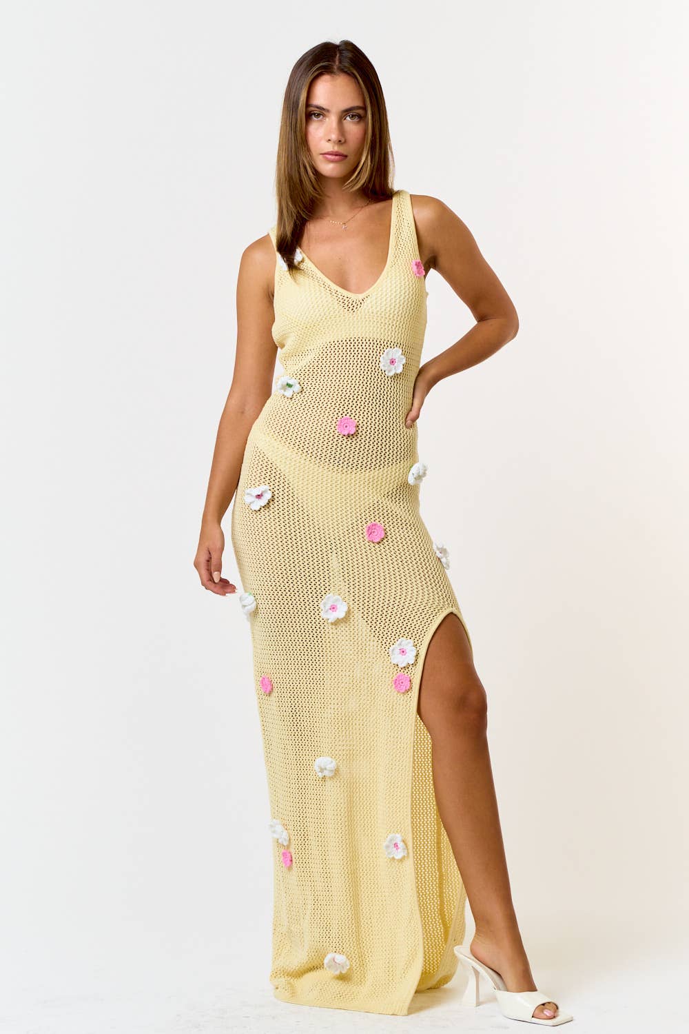 Floral Crochet Maxi Cover Up