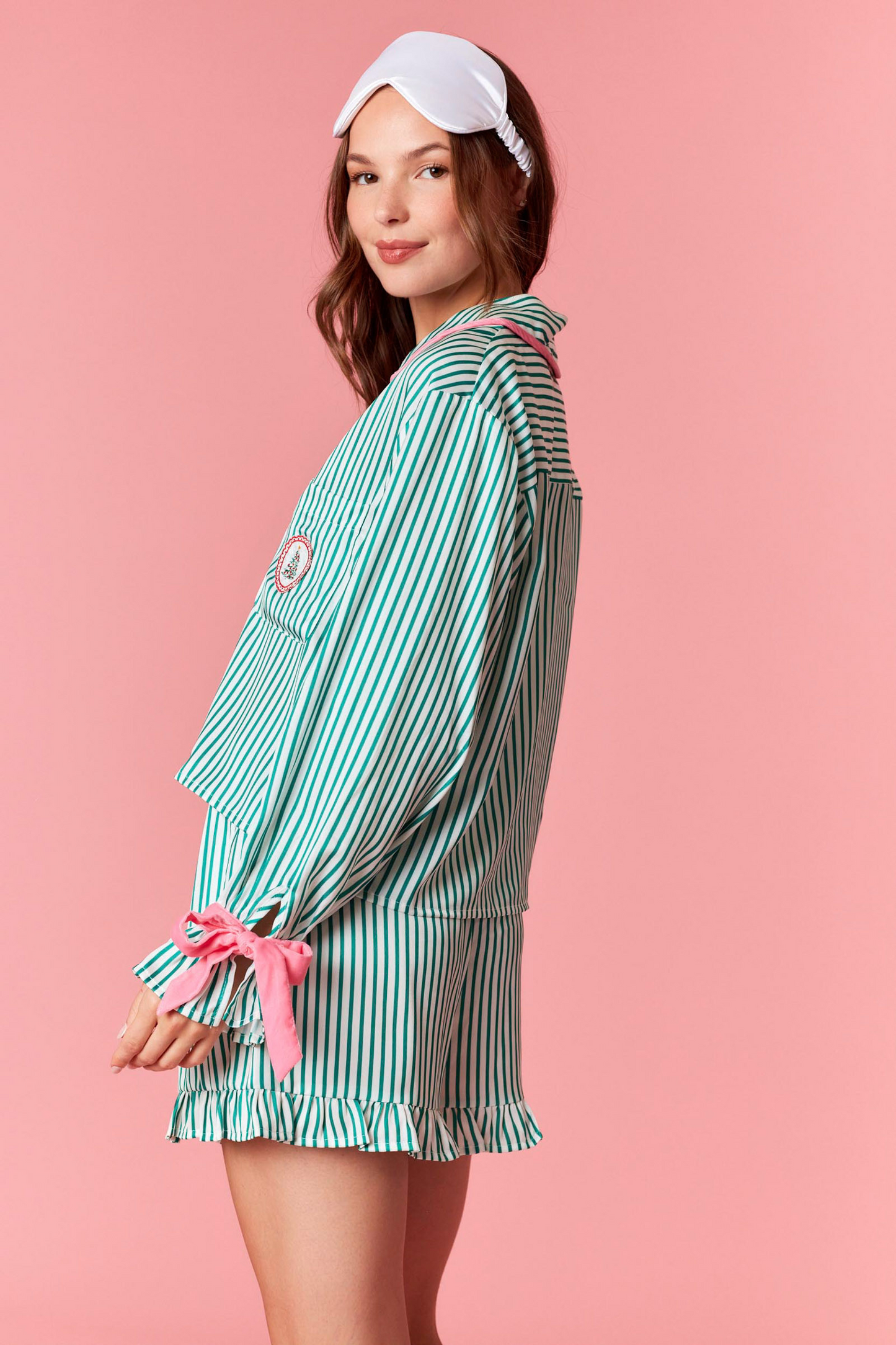 Pinstripe Pajama Set - Holiday