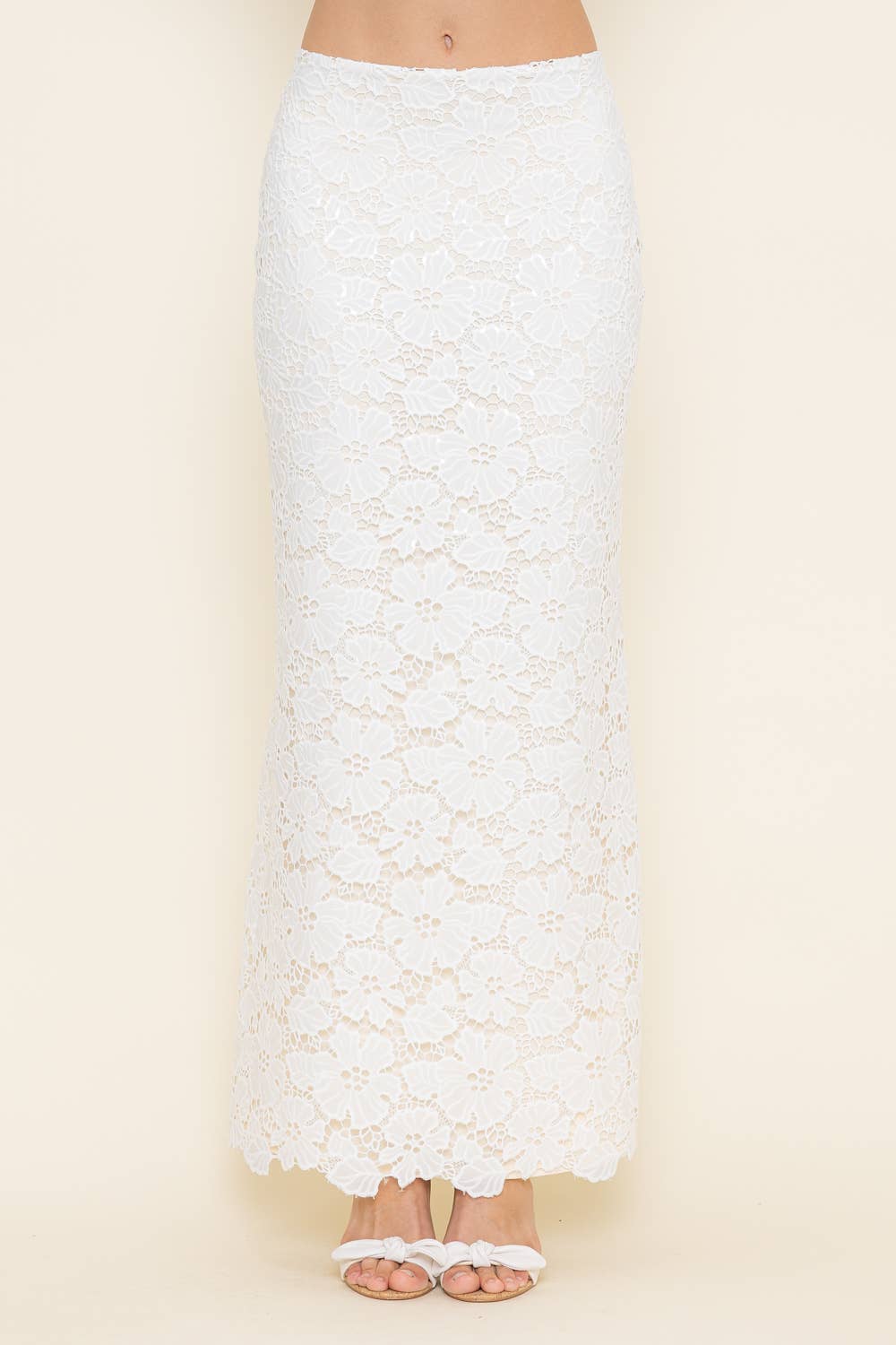 Ivory Lace Maxi Skirt