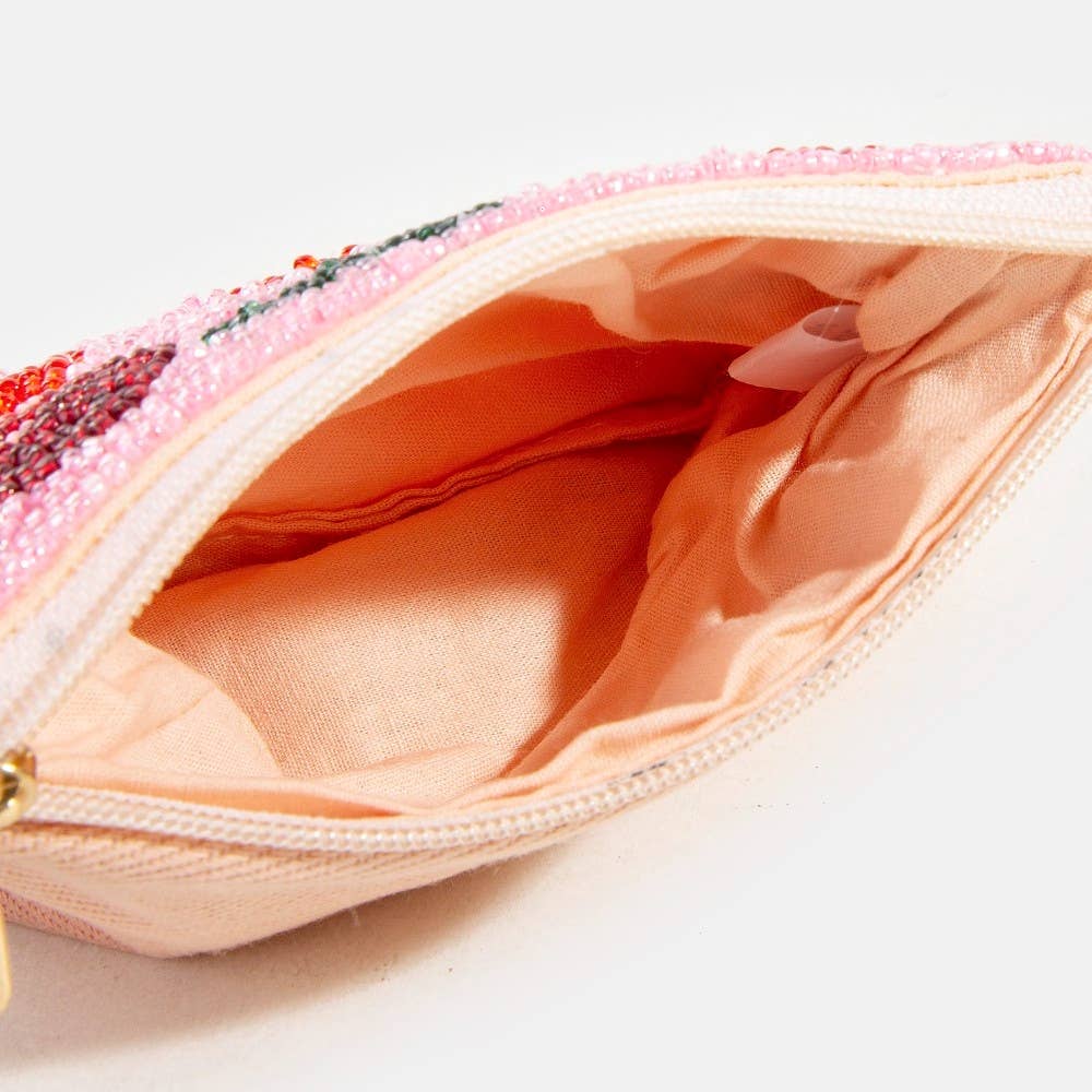 Cherry Beaded Coin Purse ๐