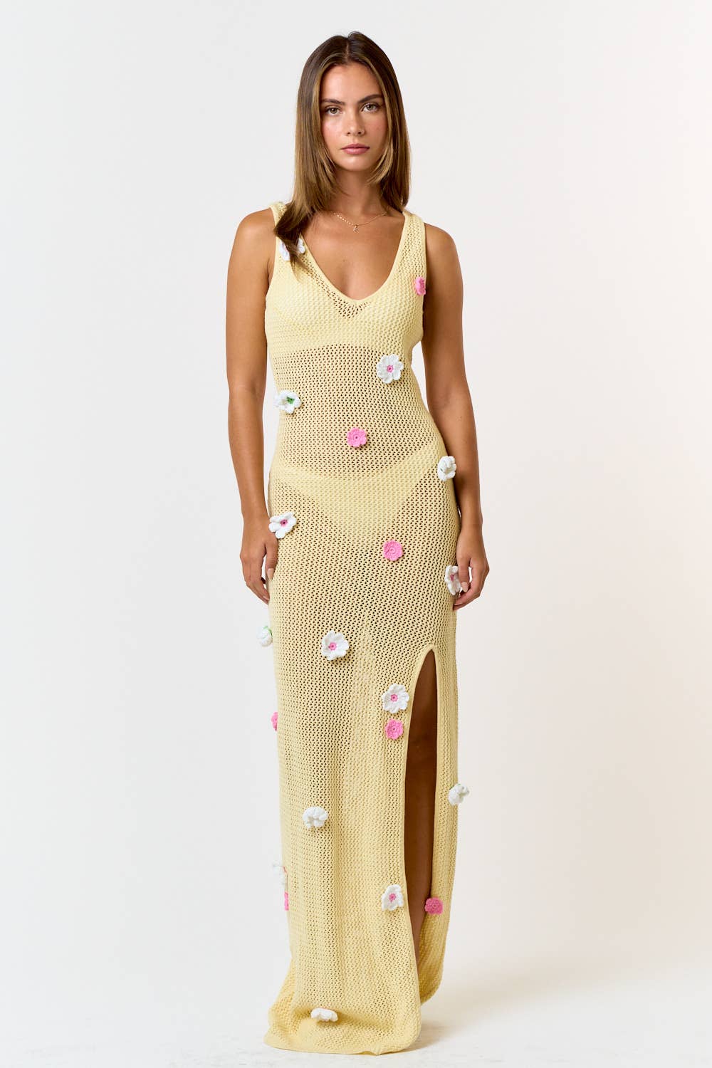 Floral Crochet Maxi Cover Up