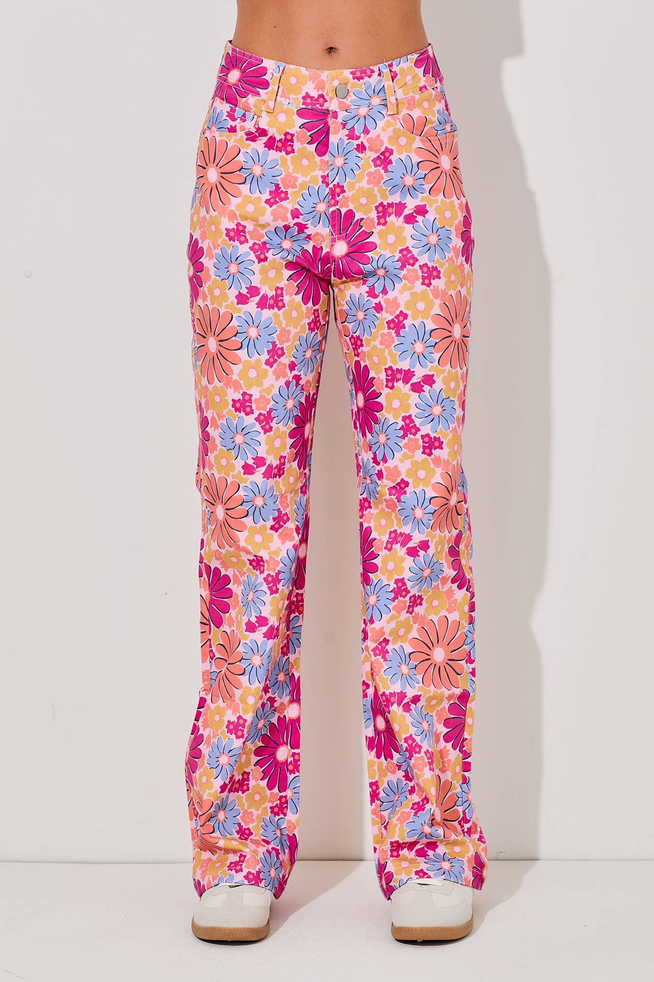 Groovy Denim Flower Pants