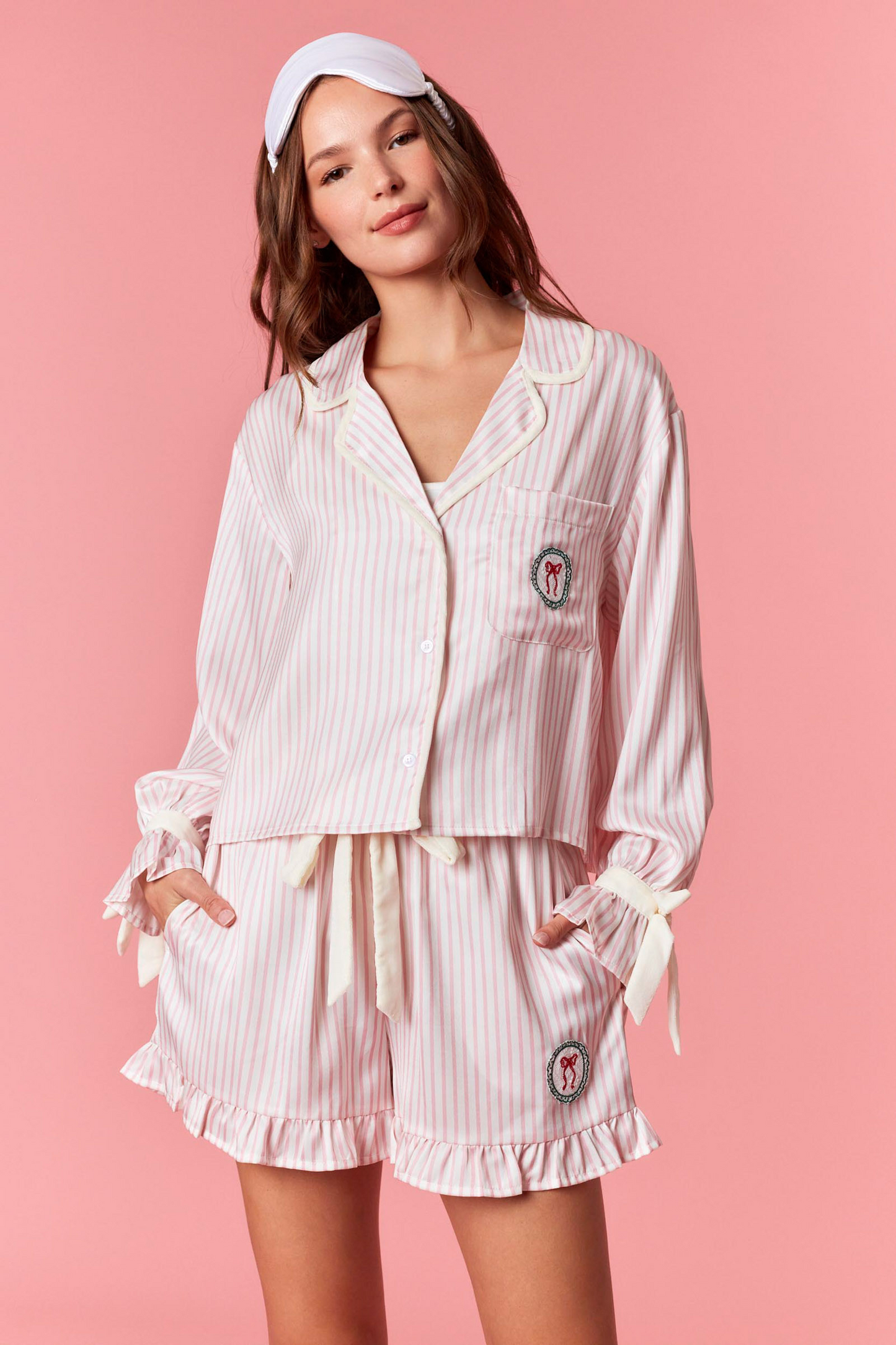 Pinstripe Pajama Set - Holiday