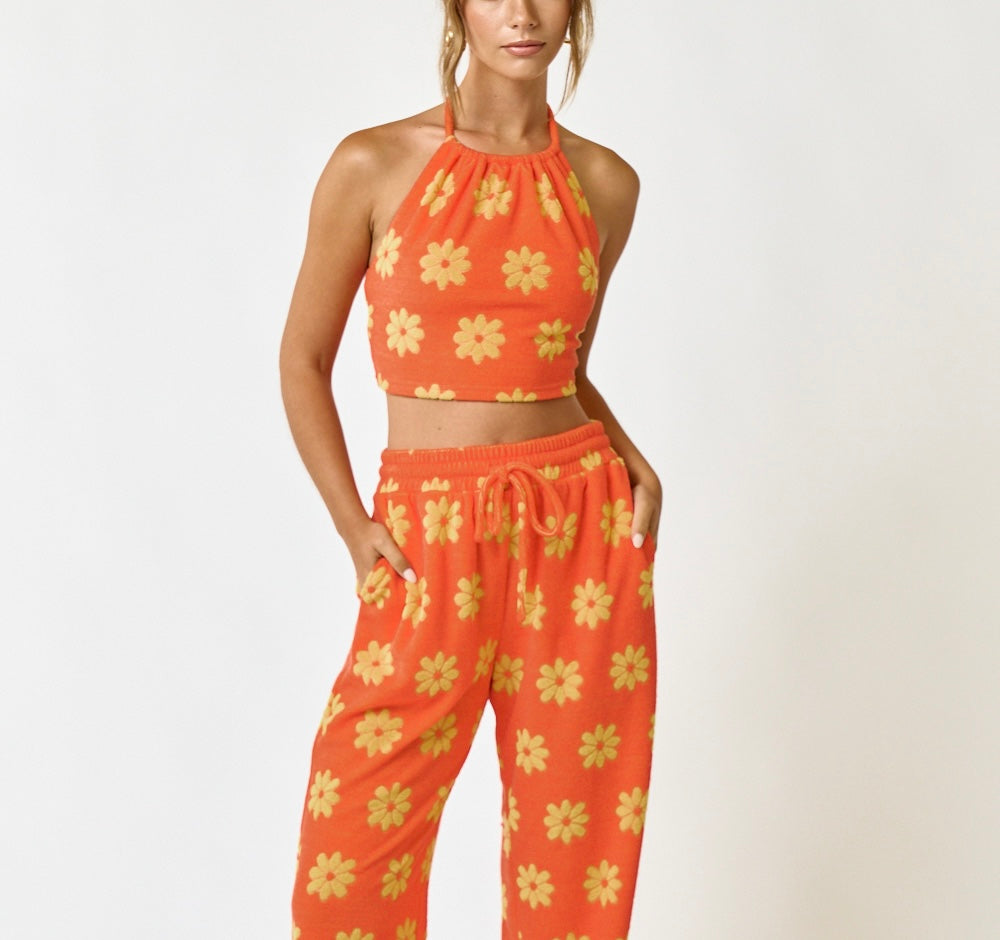 Sunshine Daisy Cropper Terry Cloth Set