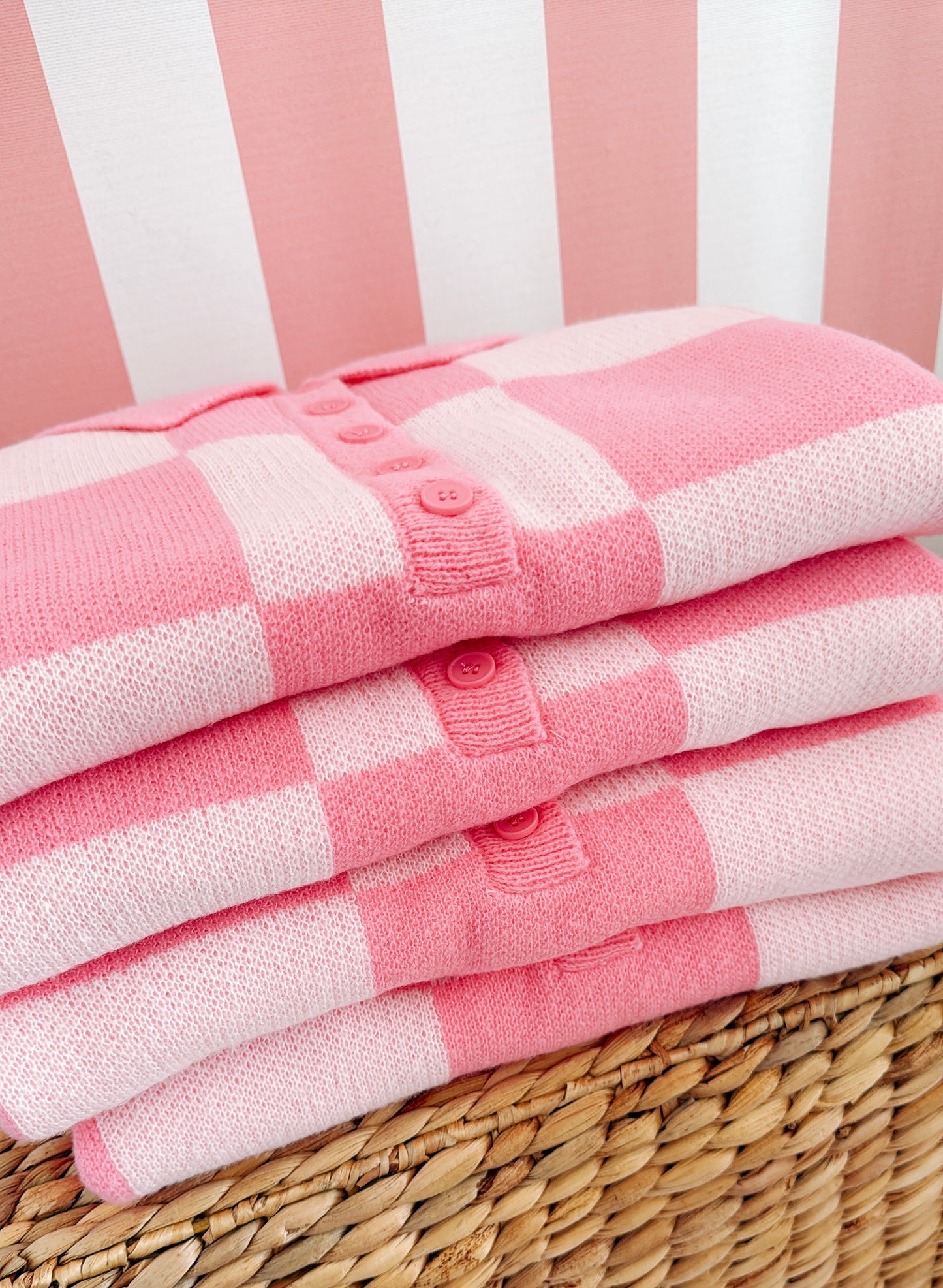 Checkered Pink Collared sweater