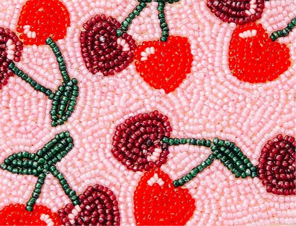 Cherry Beaded Coin Purse ๐