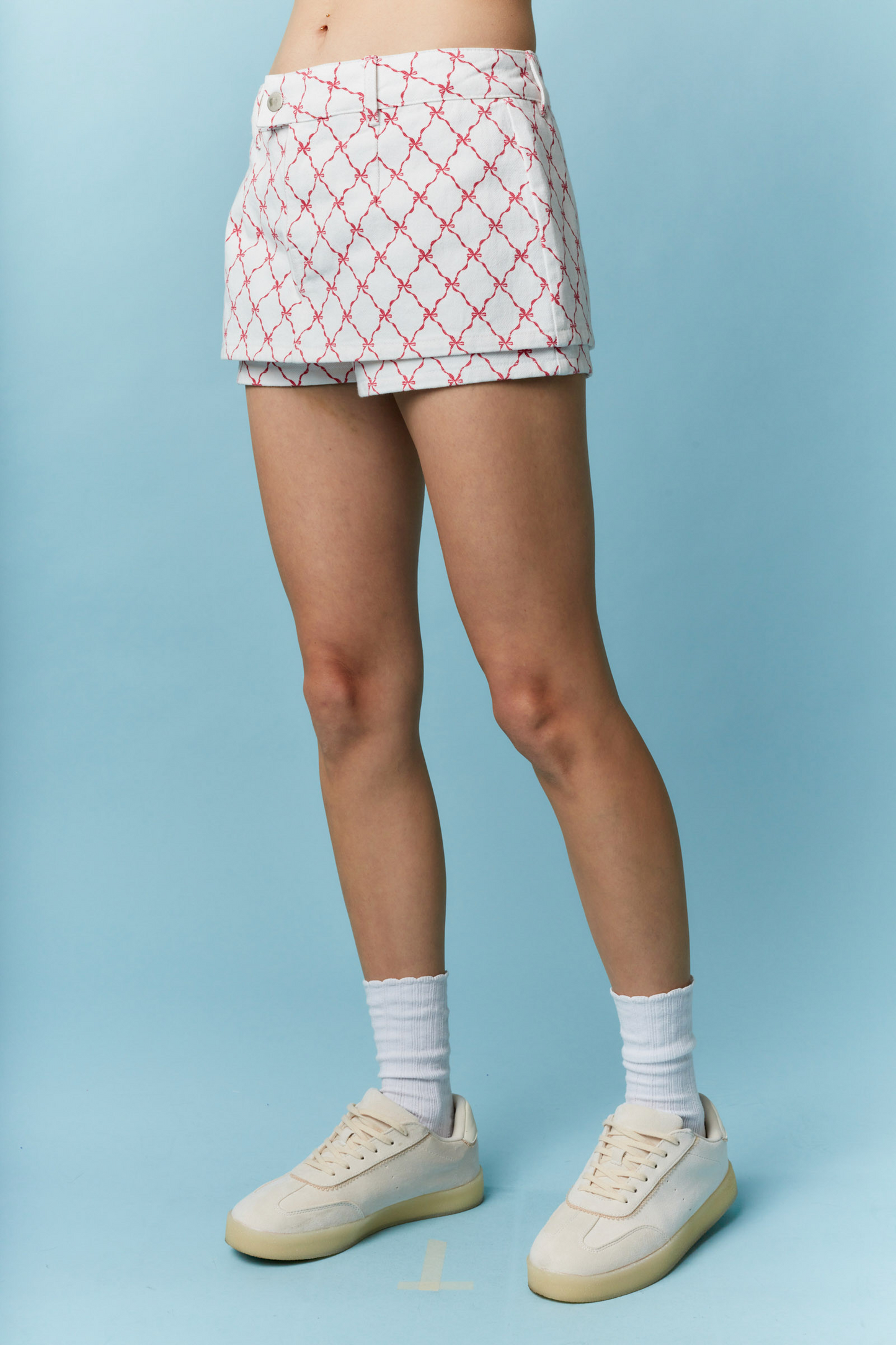Washed Denim Micro Skort