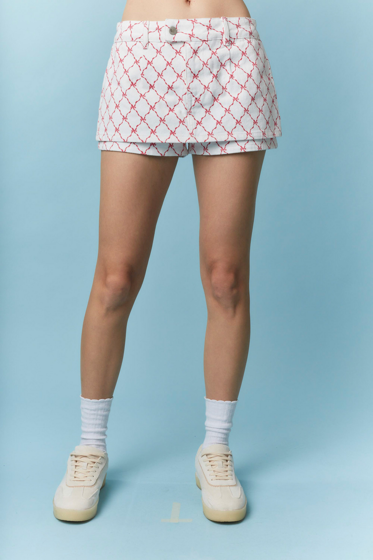 Washed Denim Micro Skort