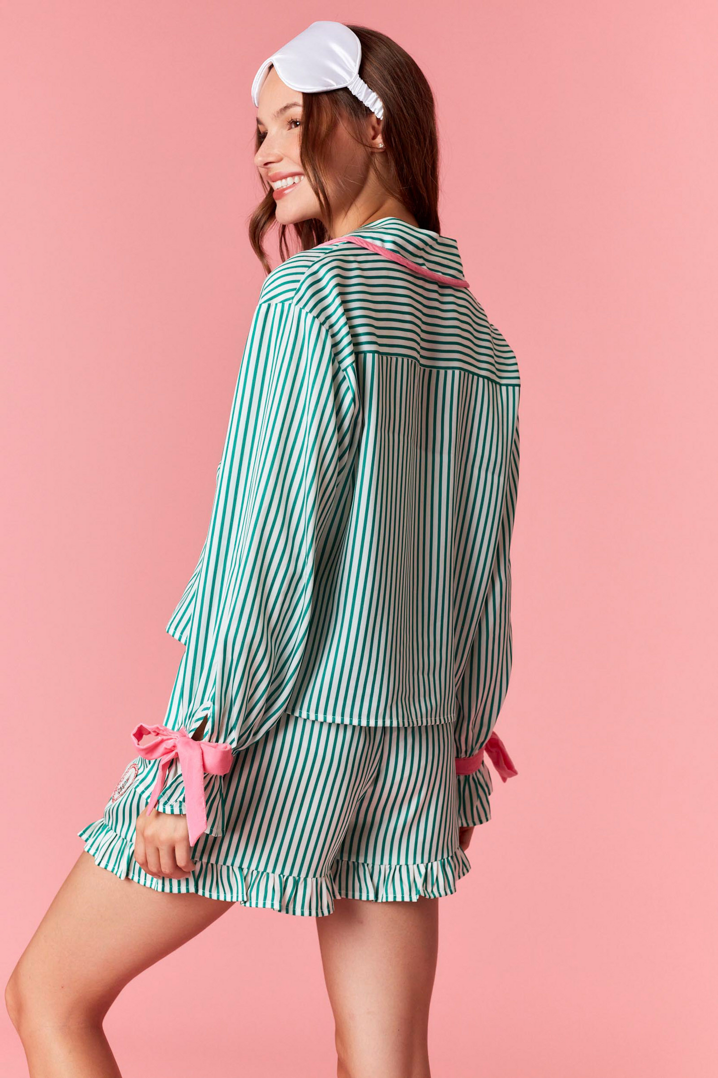 Pinstripe Pajama Set - Holiday