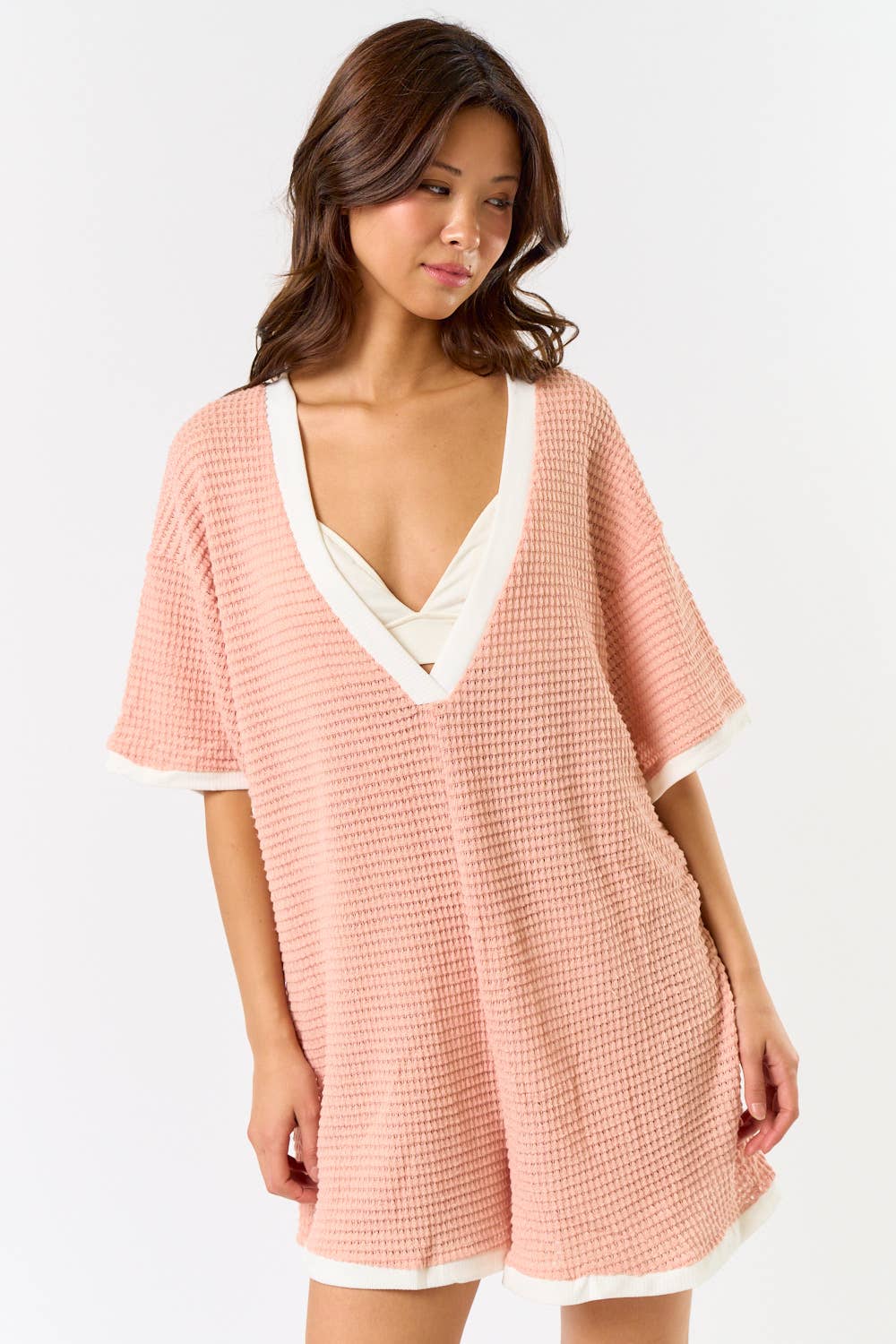 Crochet Deep V Neck Romper