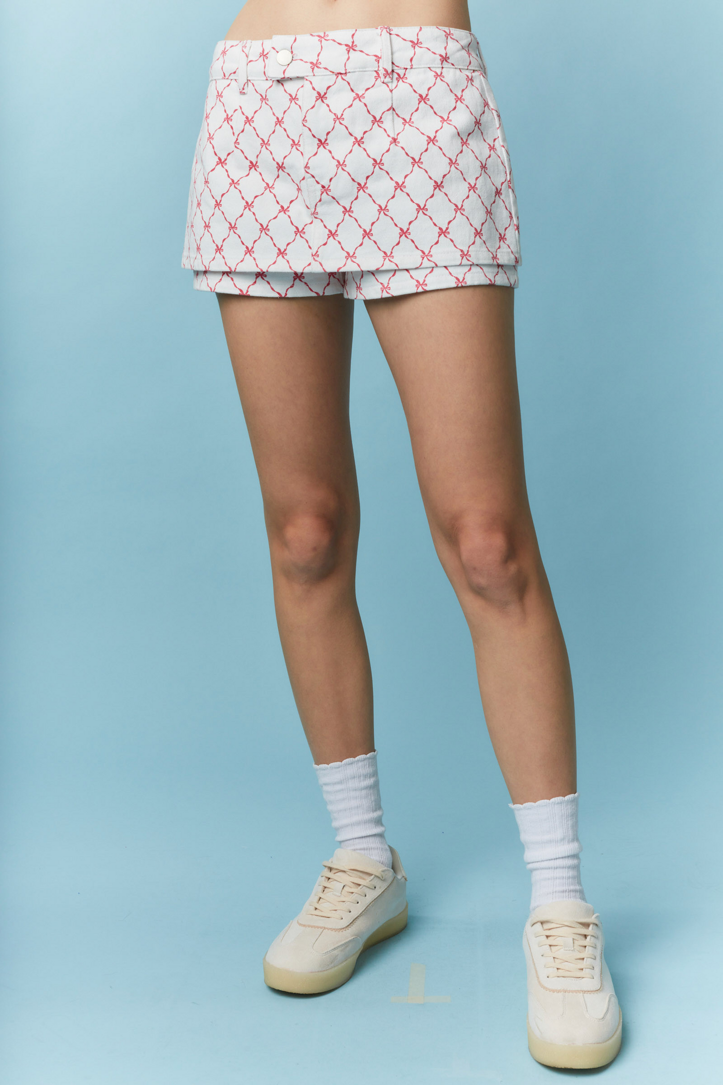 Washed Denim Micro Skort