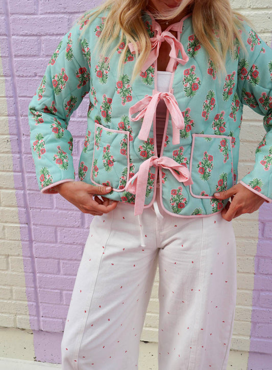 Reversible Quilted Tie Jacket