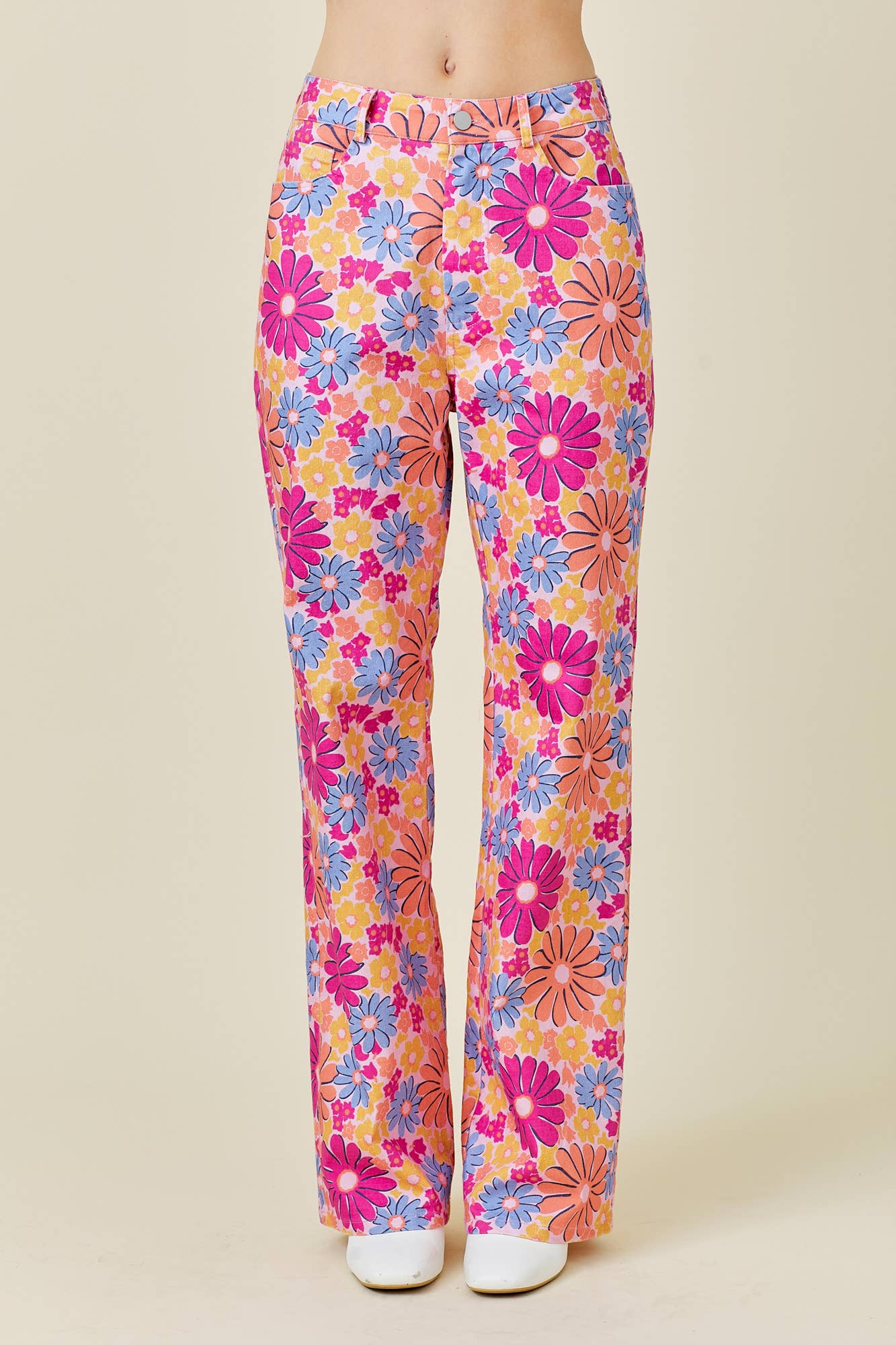 Groovy Denim Flower Pants