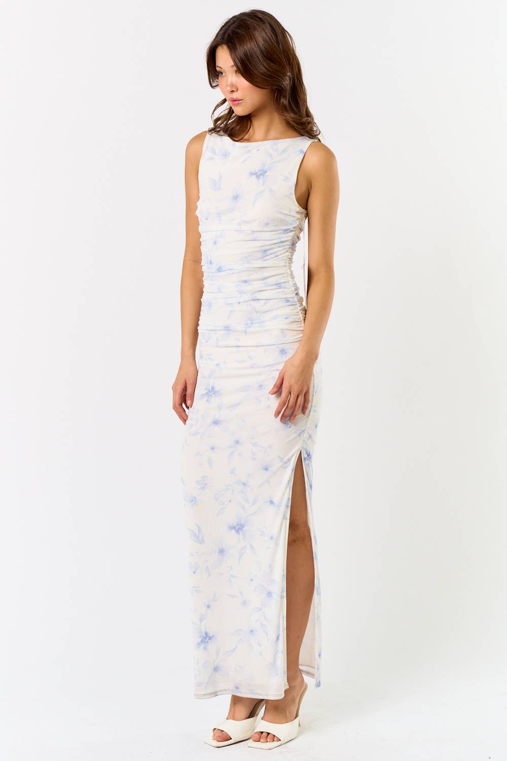 Chic Floral Side Slit Maxi Dress