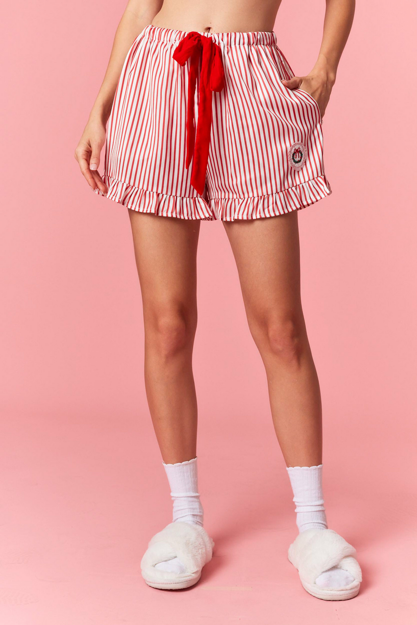 Pinstripe Pajama Set - Holiday