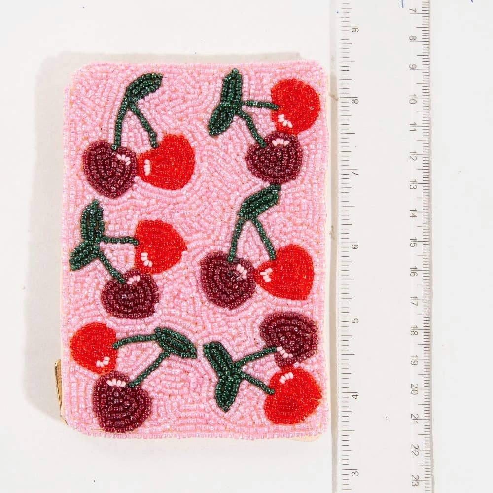 Cherry Beaded Coin Purse ๐