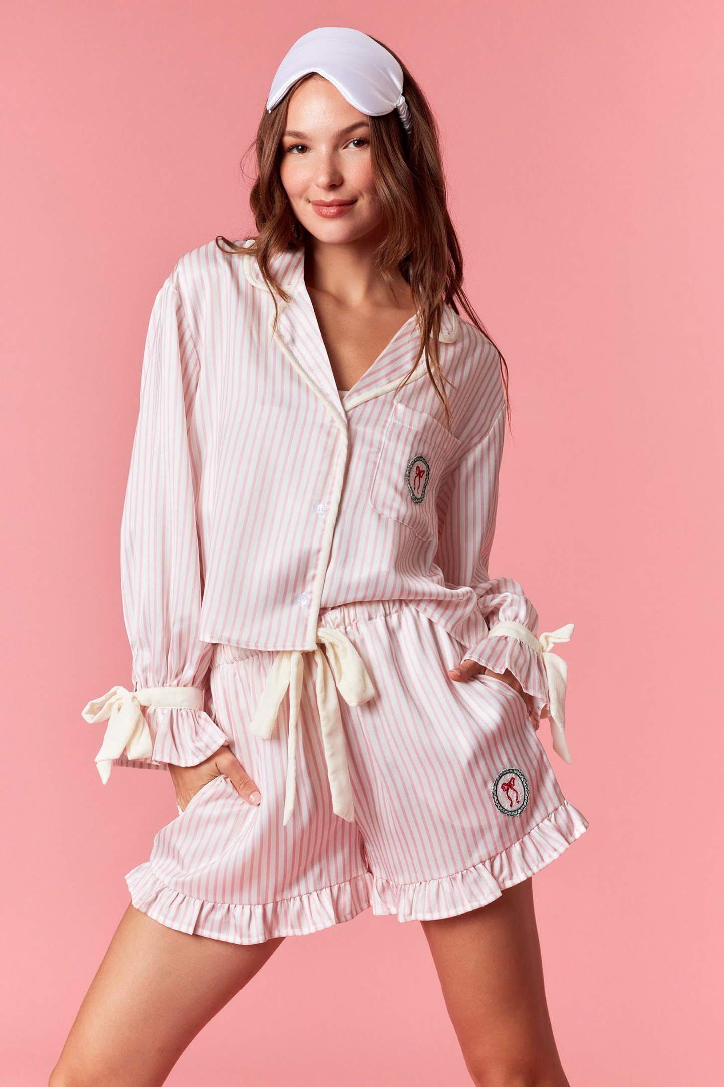 Pinstripe Pajama Set - Holiday