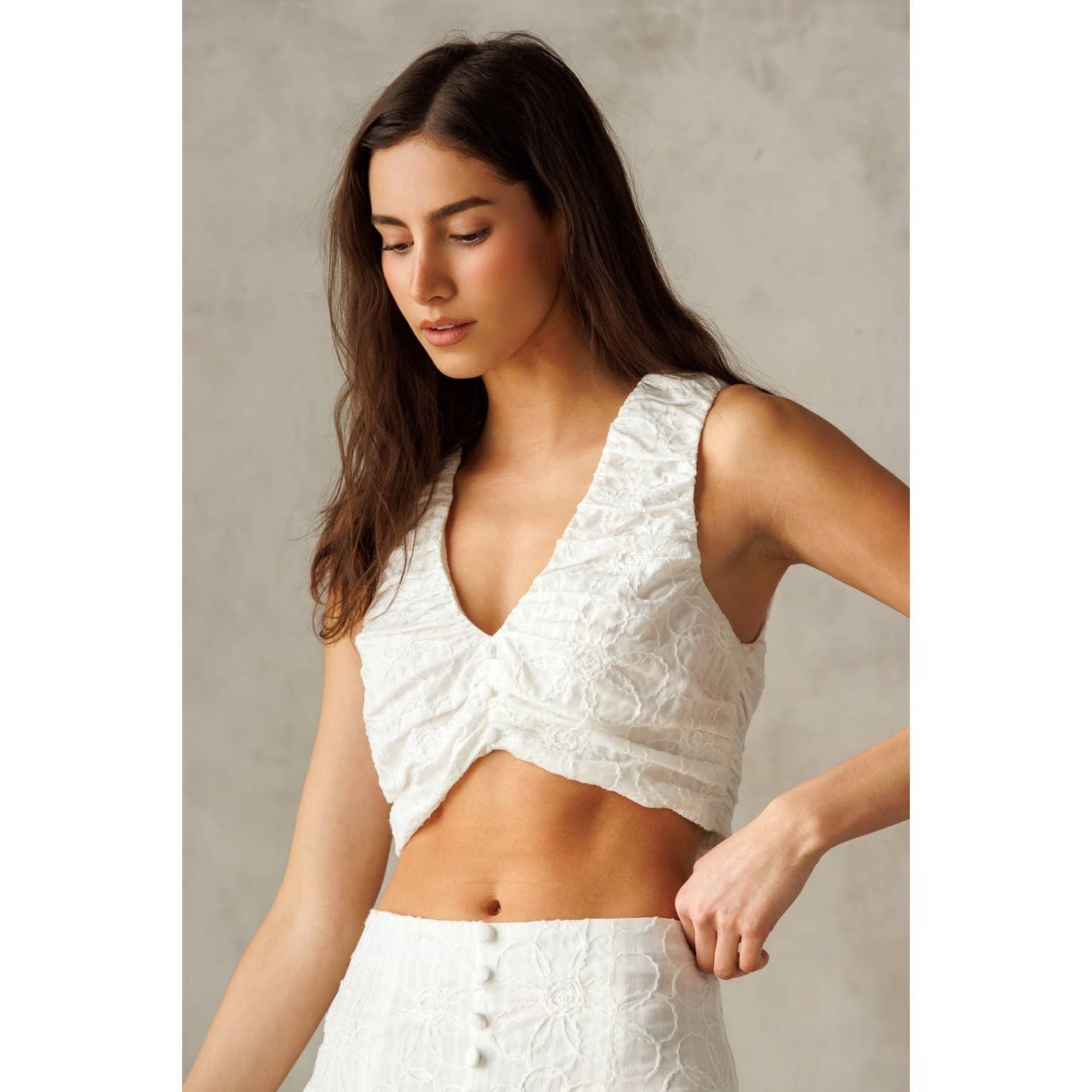 White Floral Embroidered Top