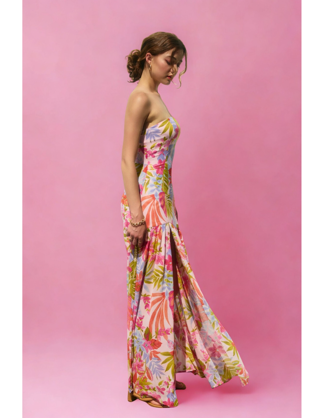 Love Coast Strapless Drop Waist Maxi Dress