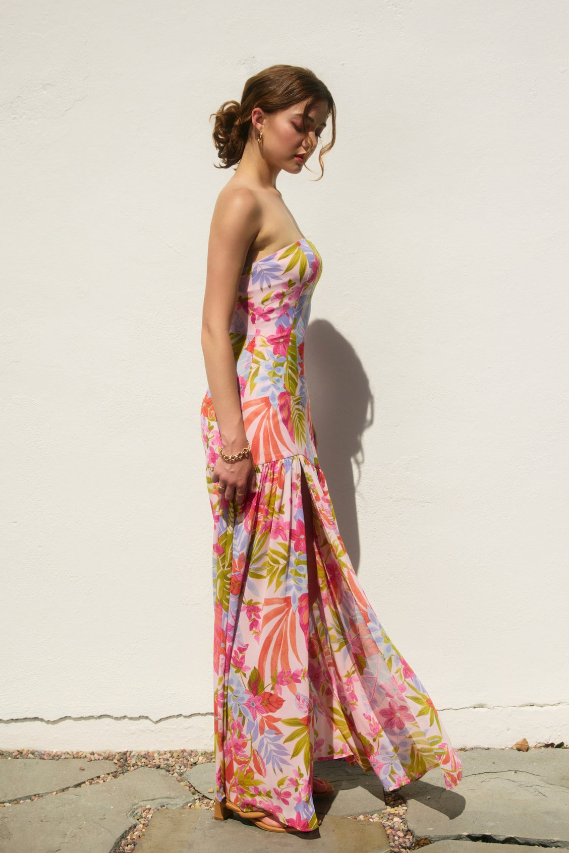 Love Coast Strapless Drop Waist Maxi Dress