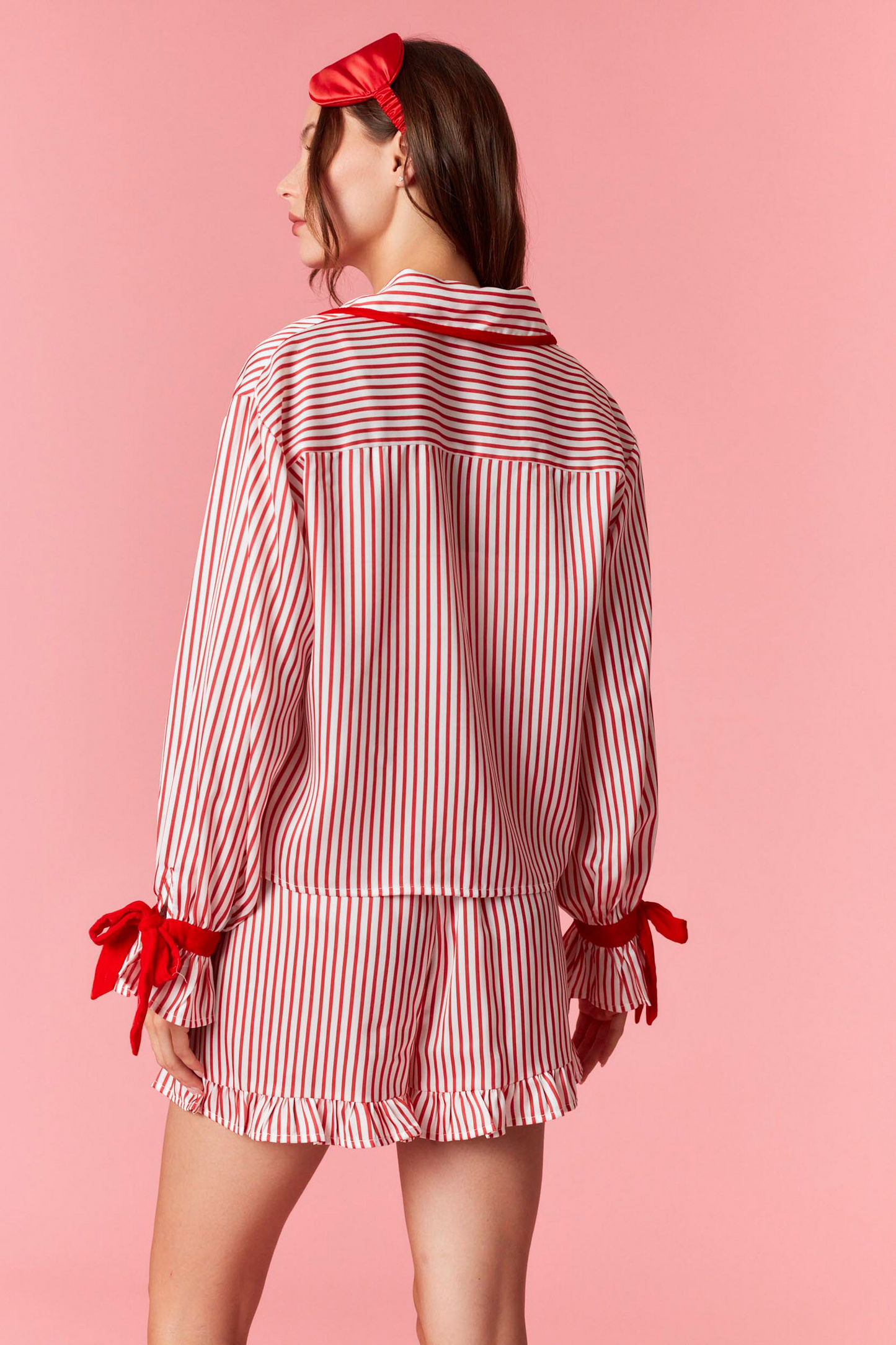 Pinstripe Pajama Set - Holiday
