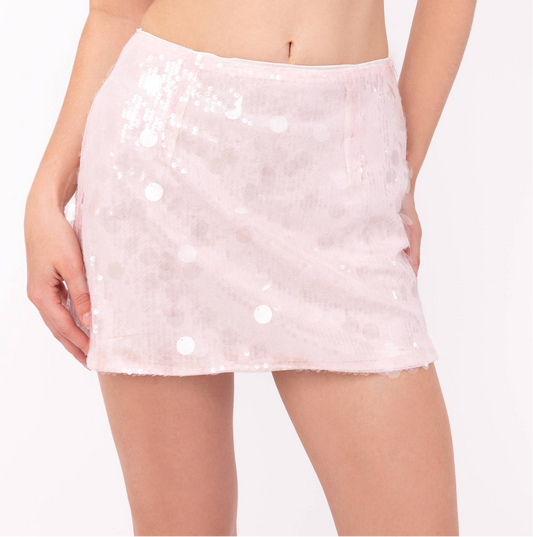 Oceane Ice Pink Disc Mini Skirt
