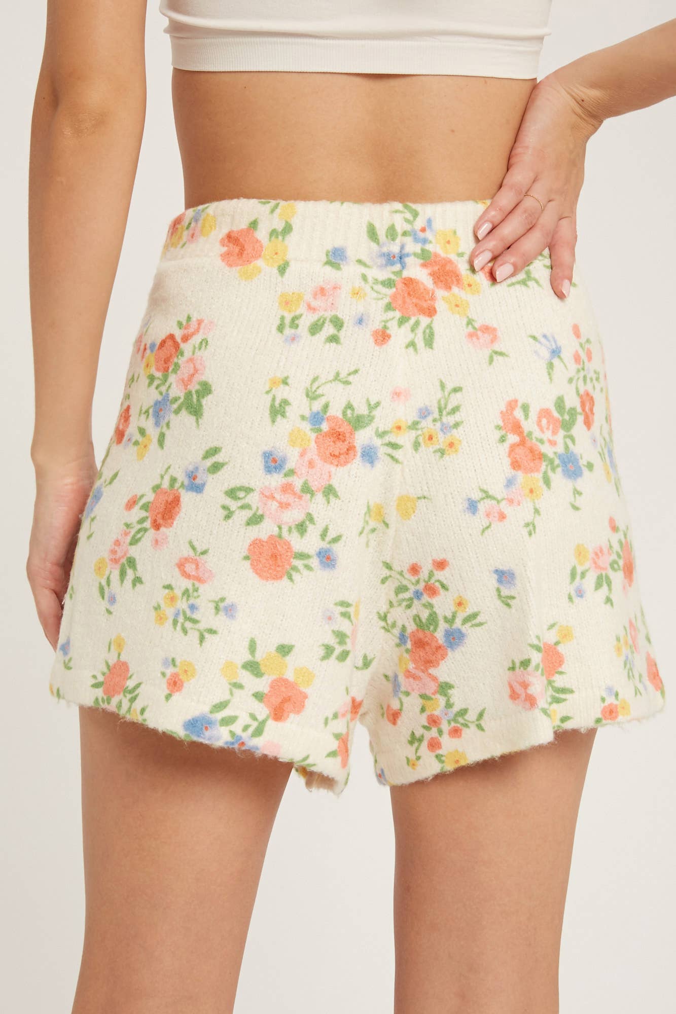 Ditsy Floral Print Sweater Short