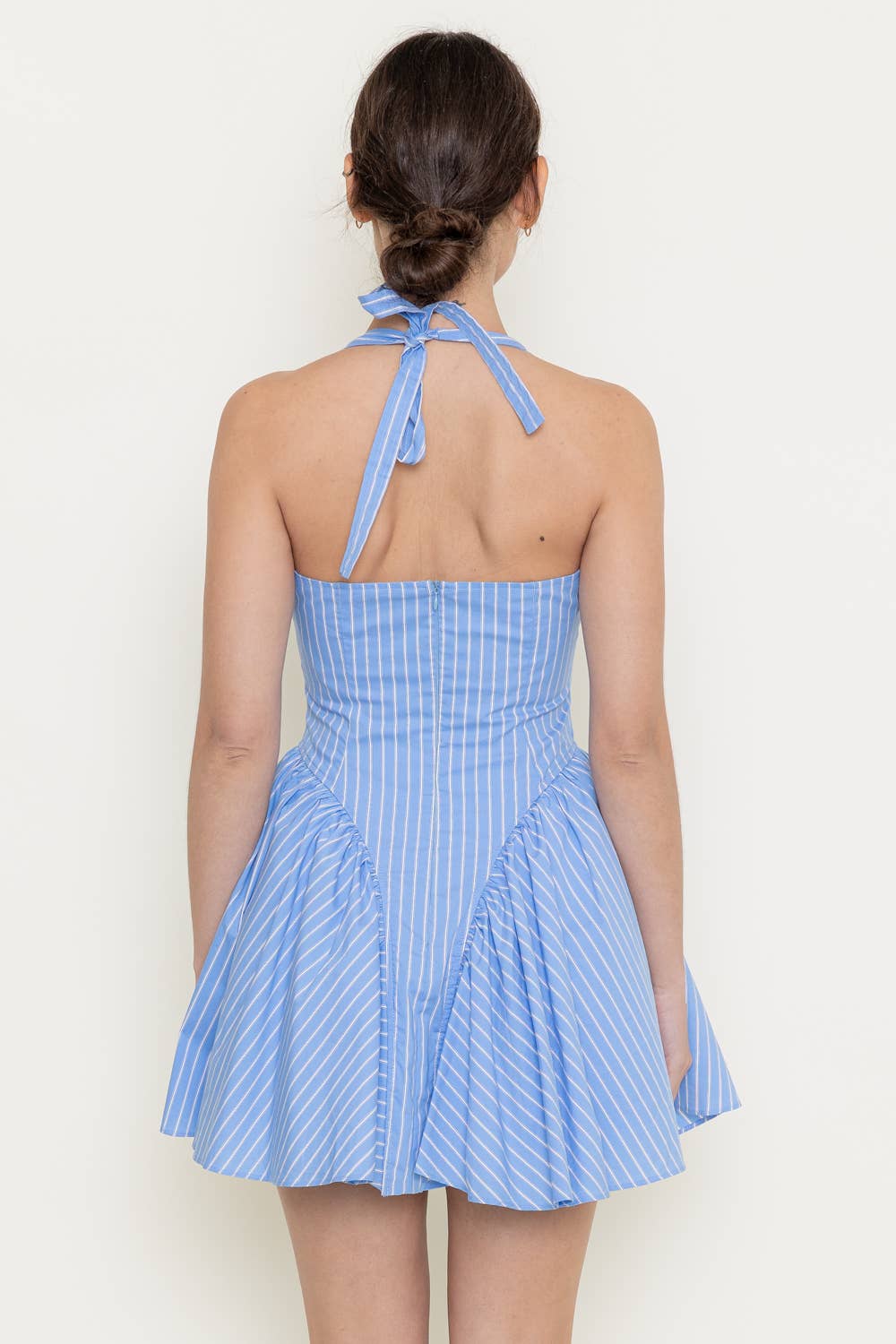 Open Back Stripe Mini Dress