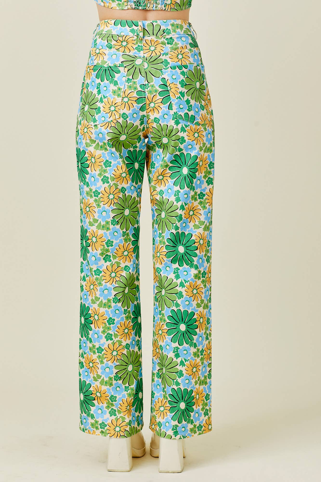 Groovy Denim Flower Pants