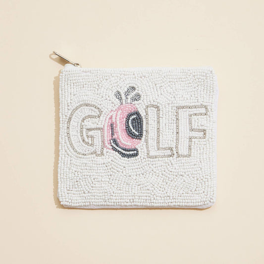 Golf Beaded Coin Pouch