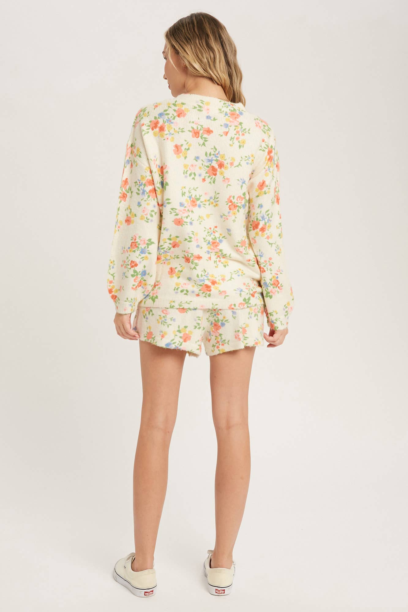 Ditsy Floral Print Sweater Short