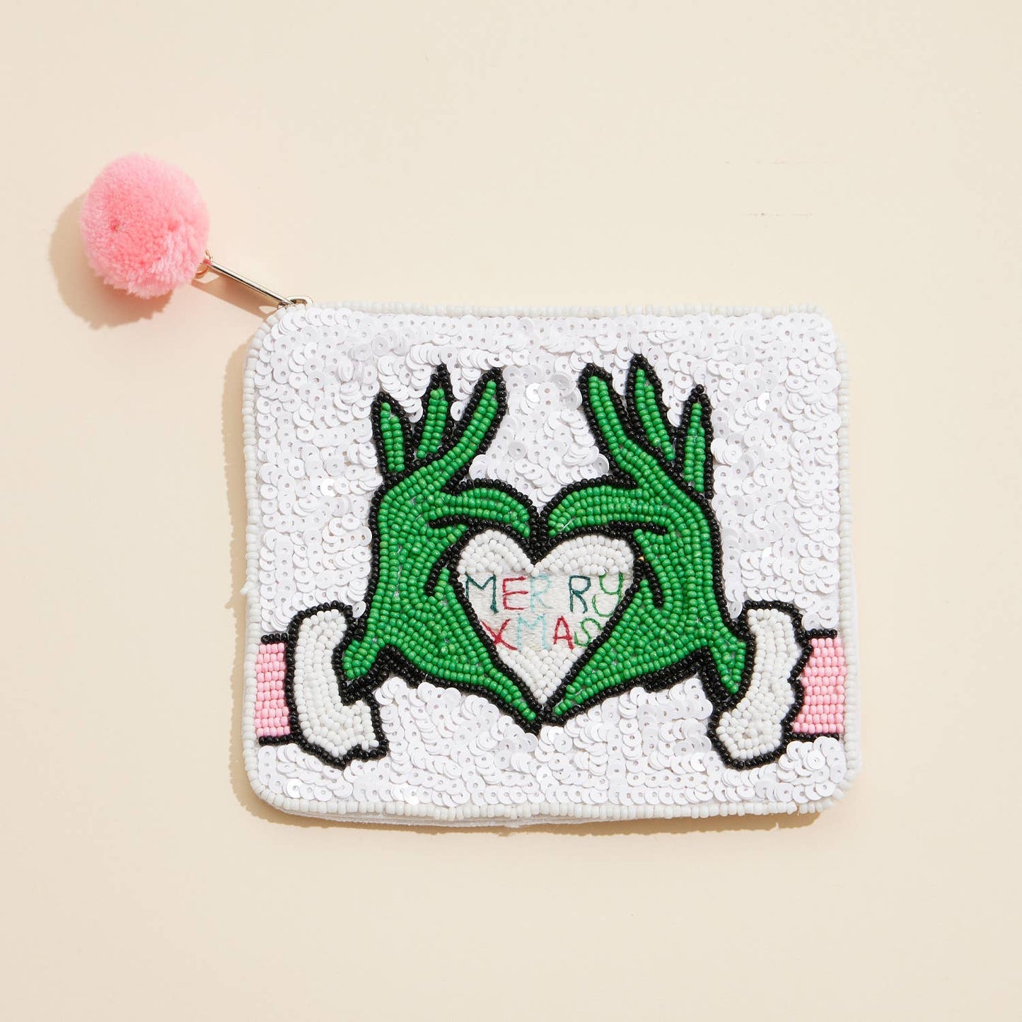 The Grinch Beaded Coin Purse
