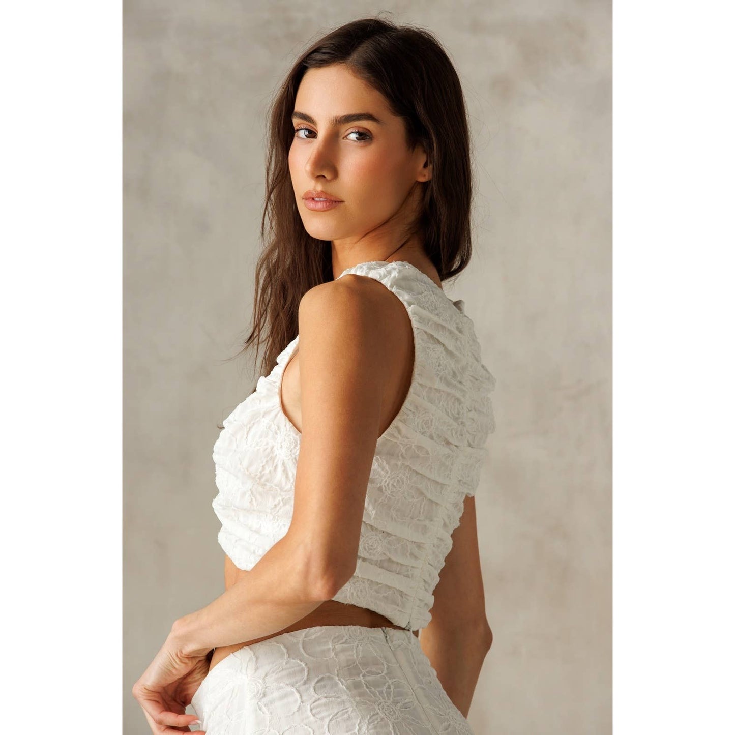 White Floral Embroidered Top