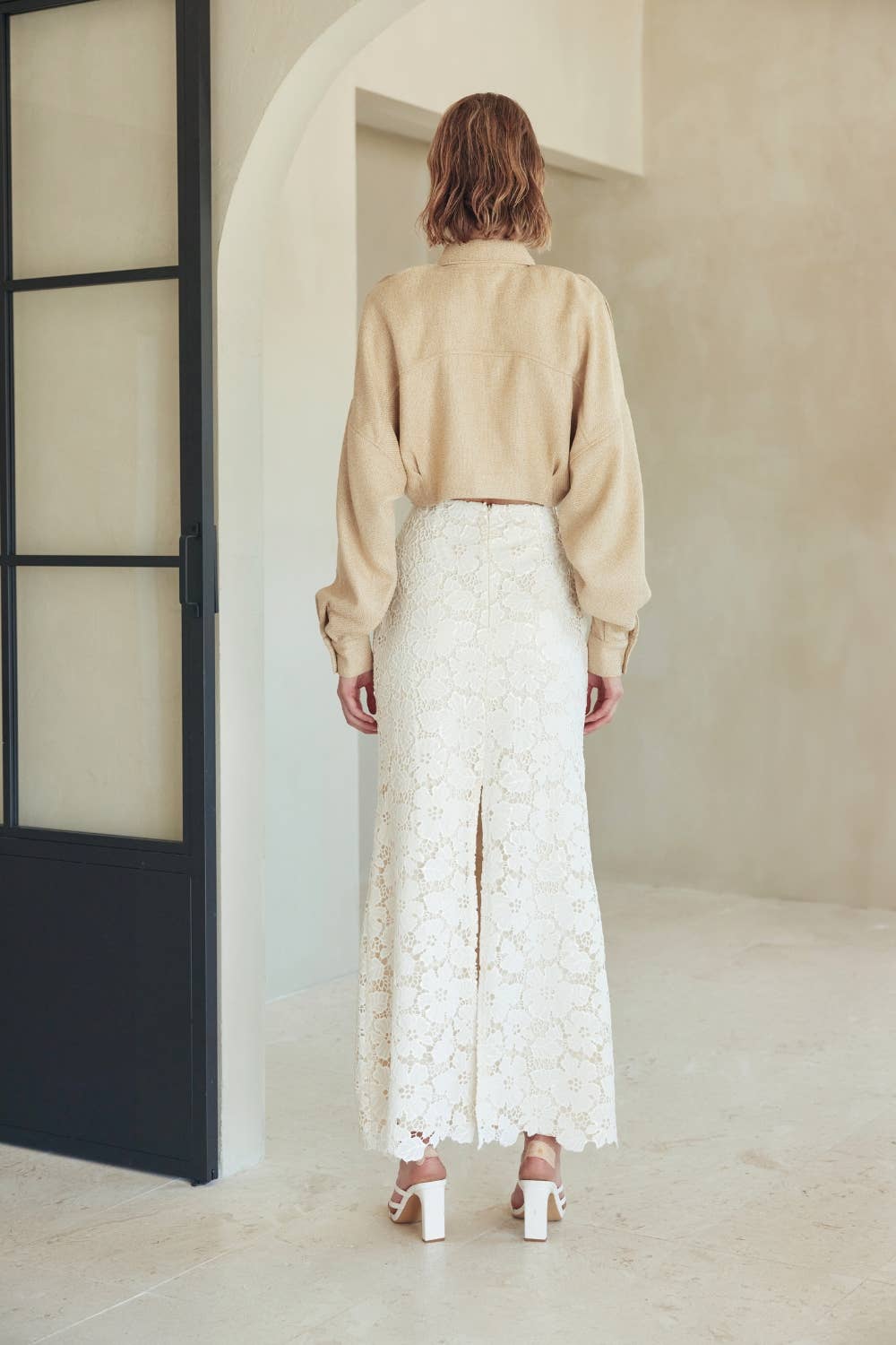 Ivory Lace Maxi Skirt