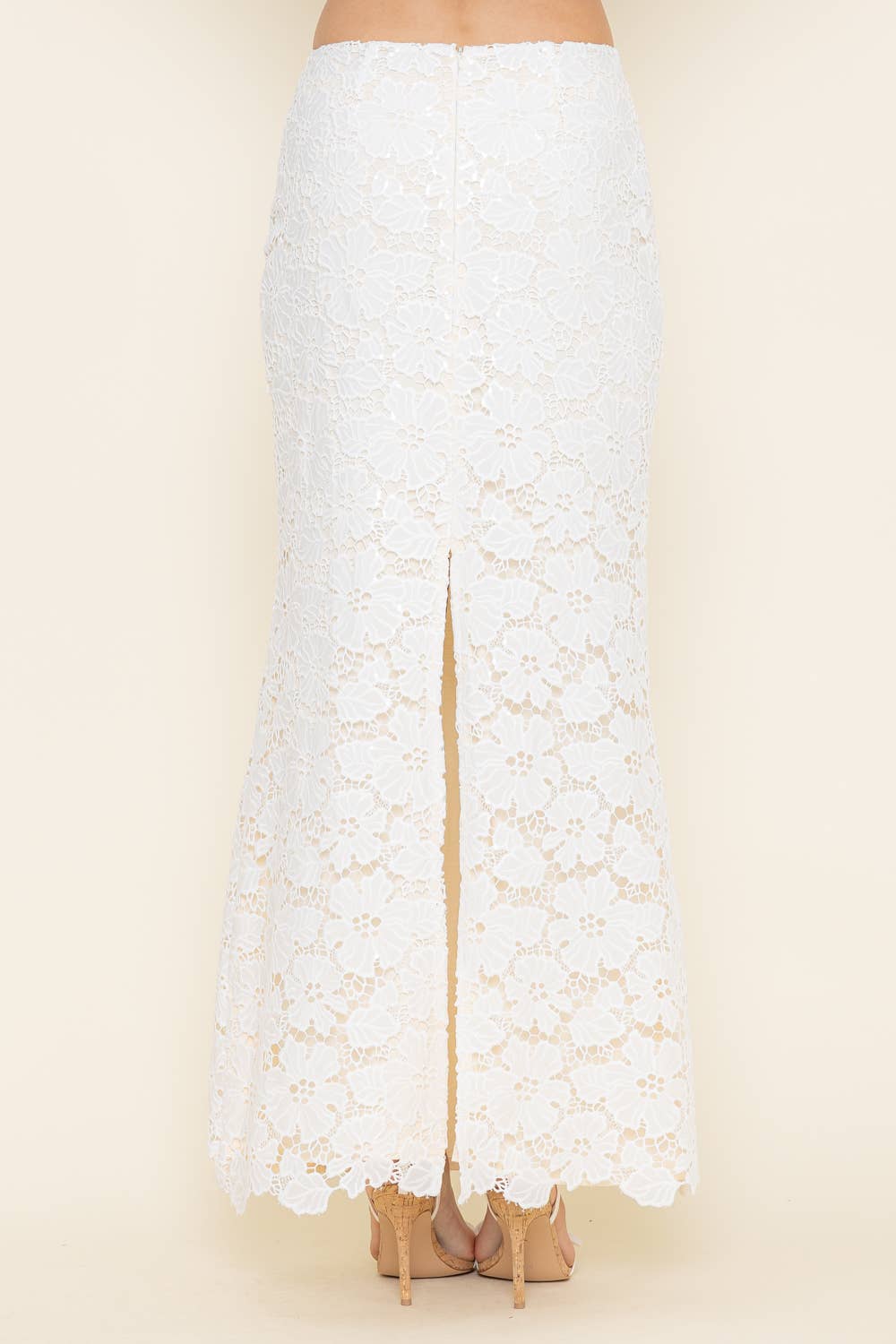 Ivory Lace Maxi Skirt