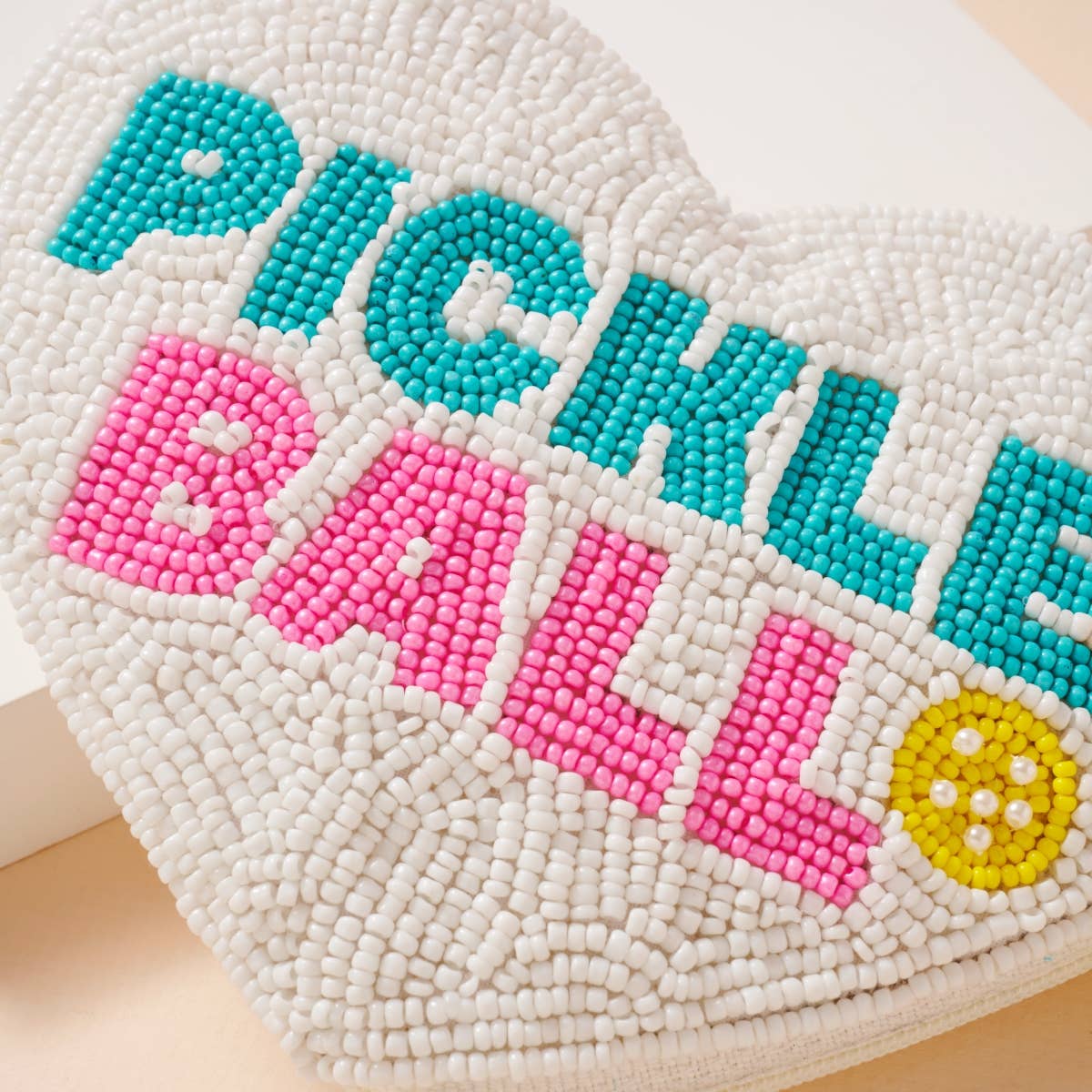 Heart Shaped Pickle Ball Beaded Coin Pouch