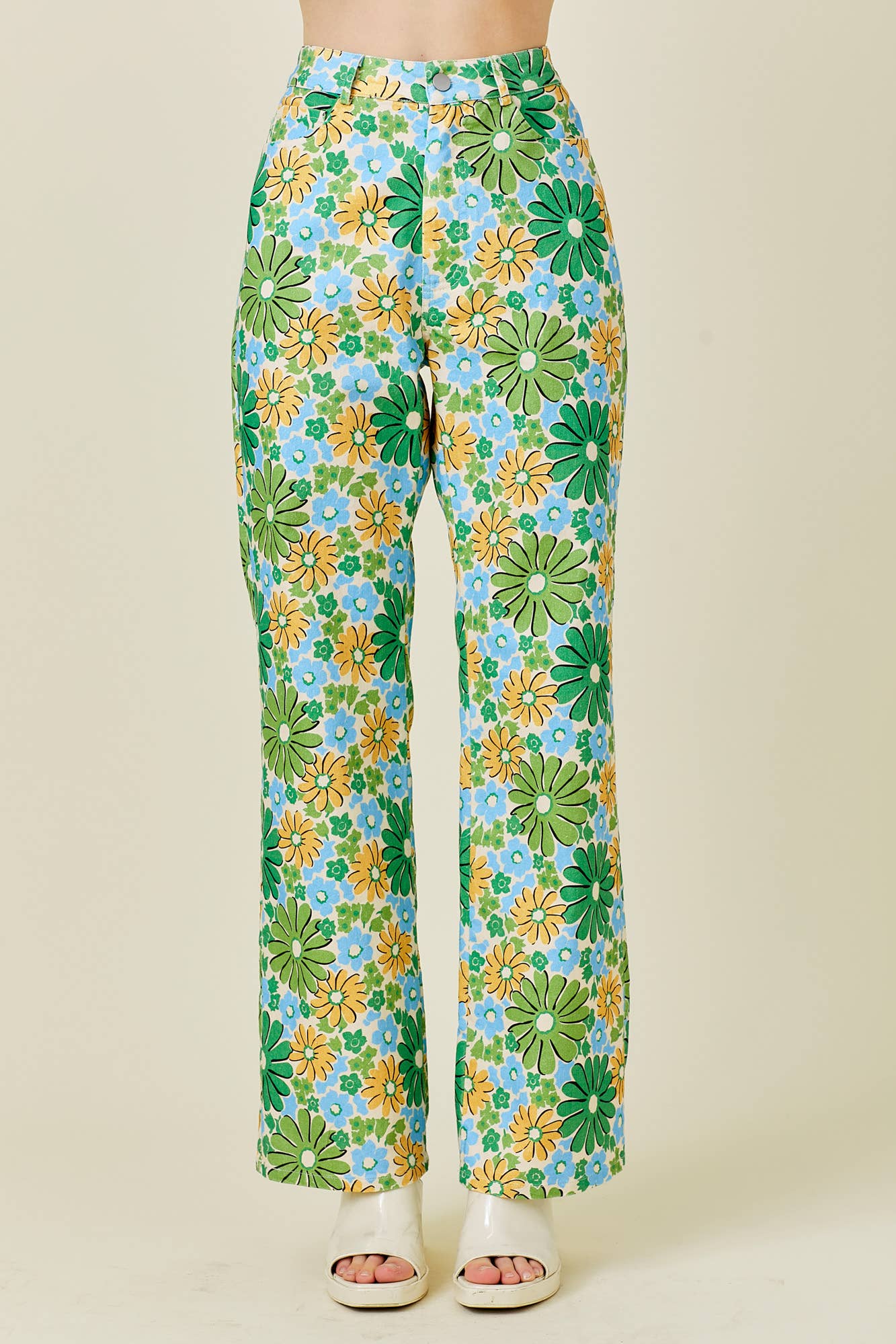 Groovy Denim Flower Pants