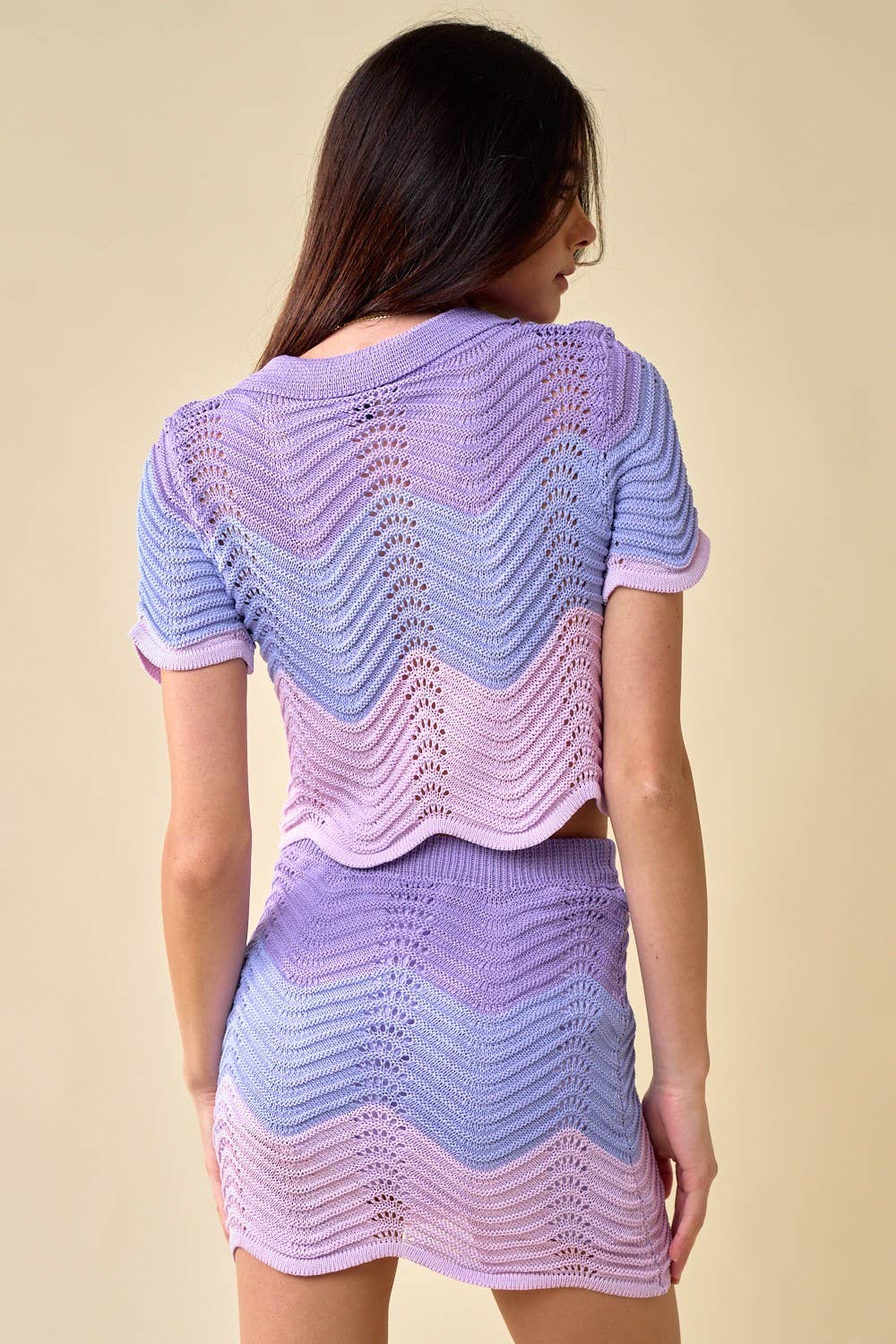 Crochet Swirl Ombré Sweater Set