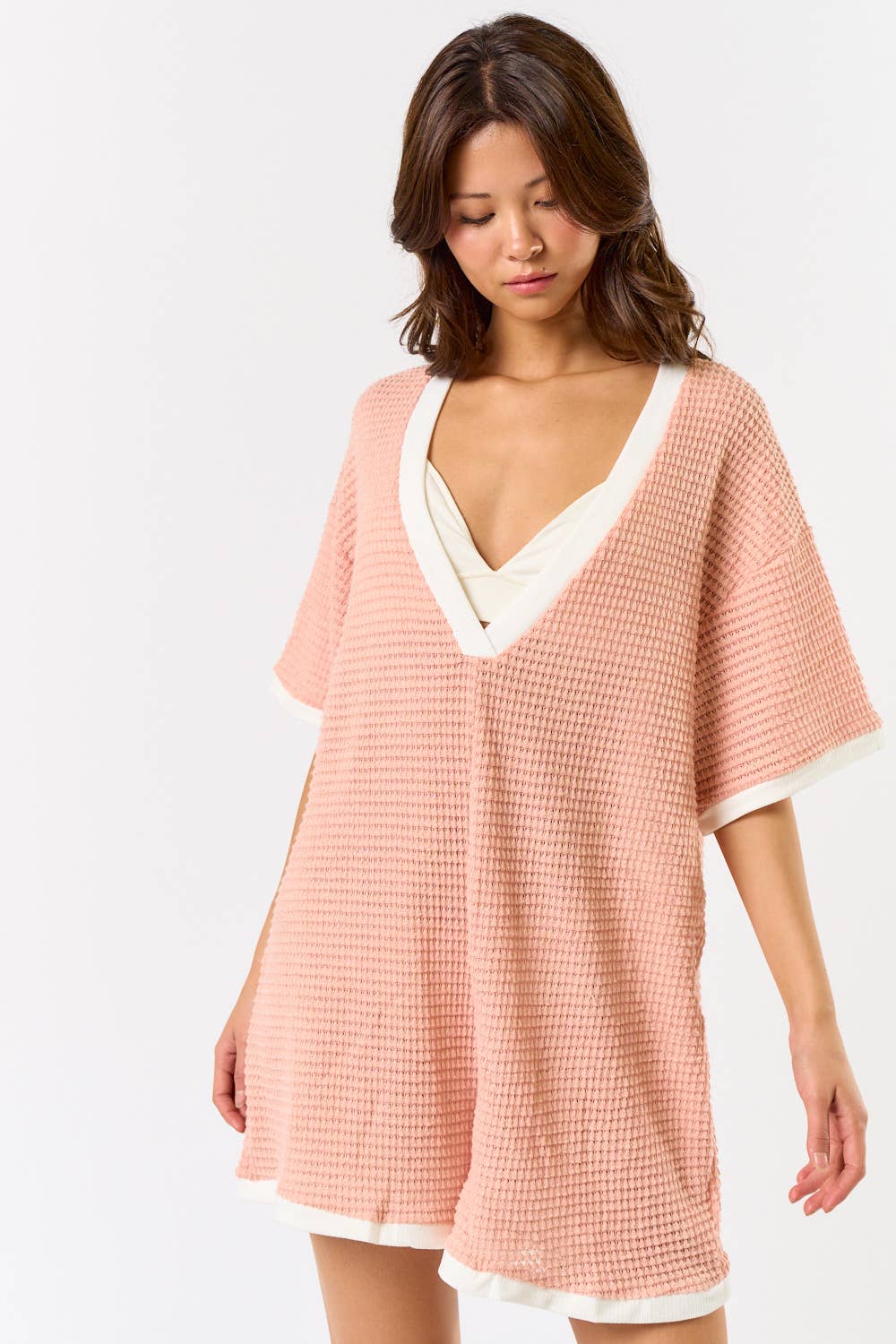 Crochet Deep V Neck Romper