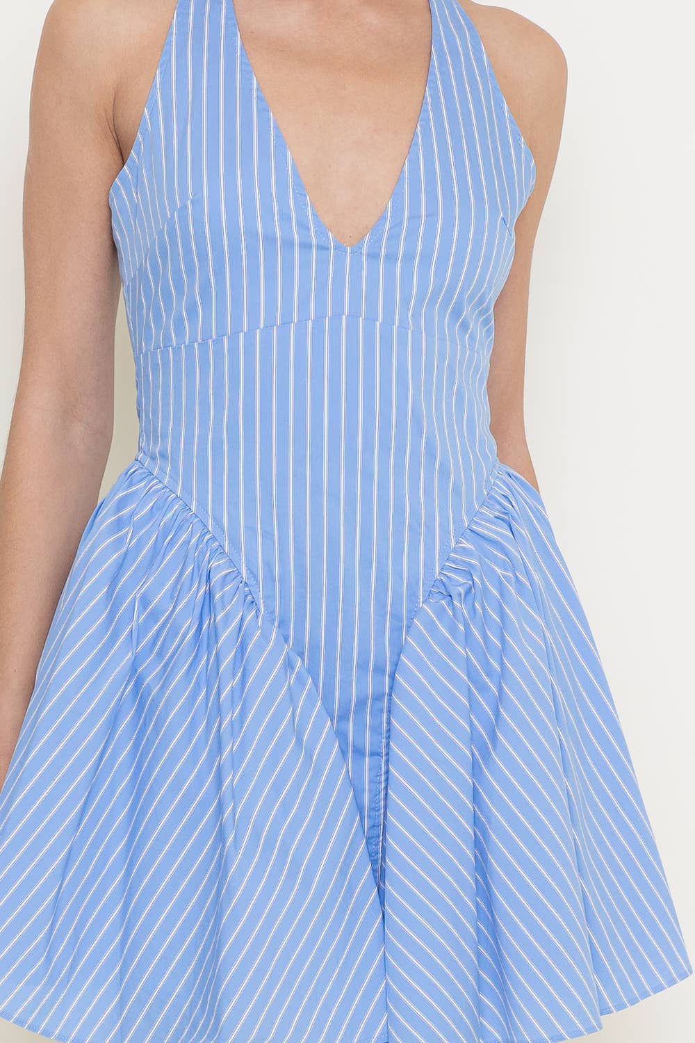 Open Back Stripe Mini Dress
