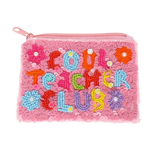 Cool Teacher Club Beaded Coin Purse