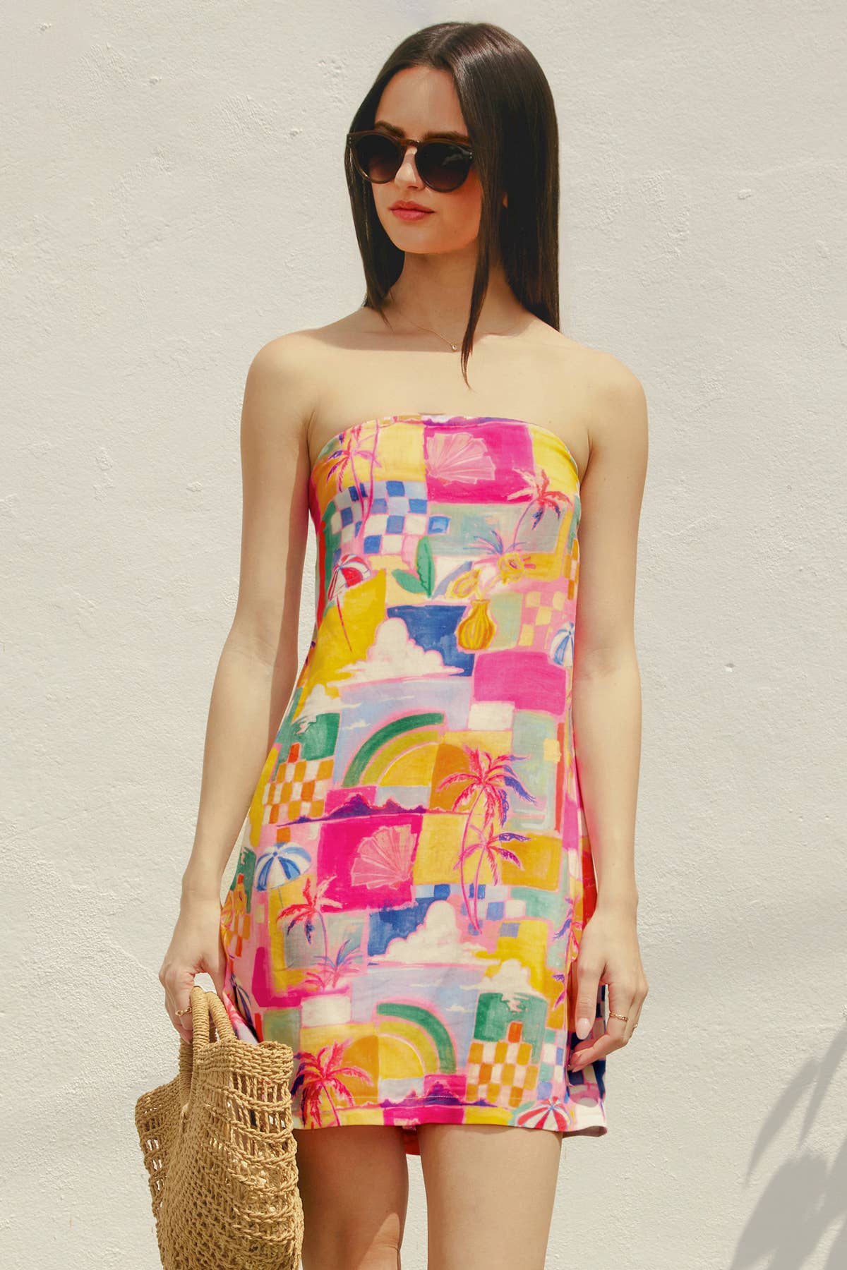 Island Bahamas Strapless Pull on Mini Dress