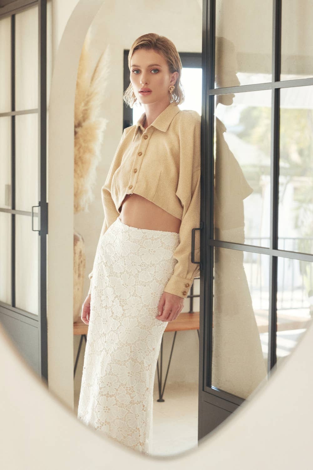 Ivory Lace Maxi Skirt