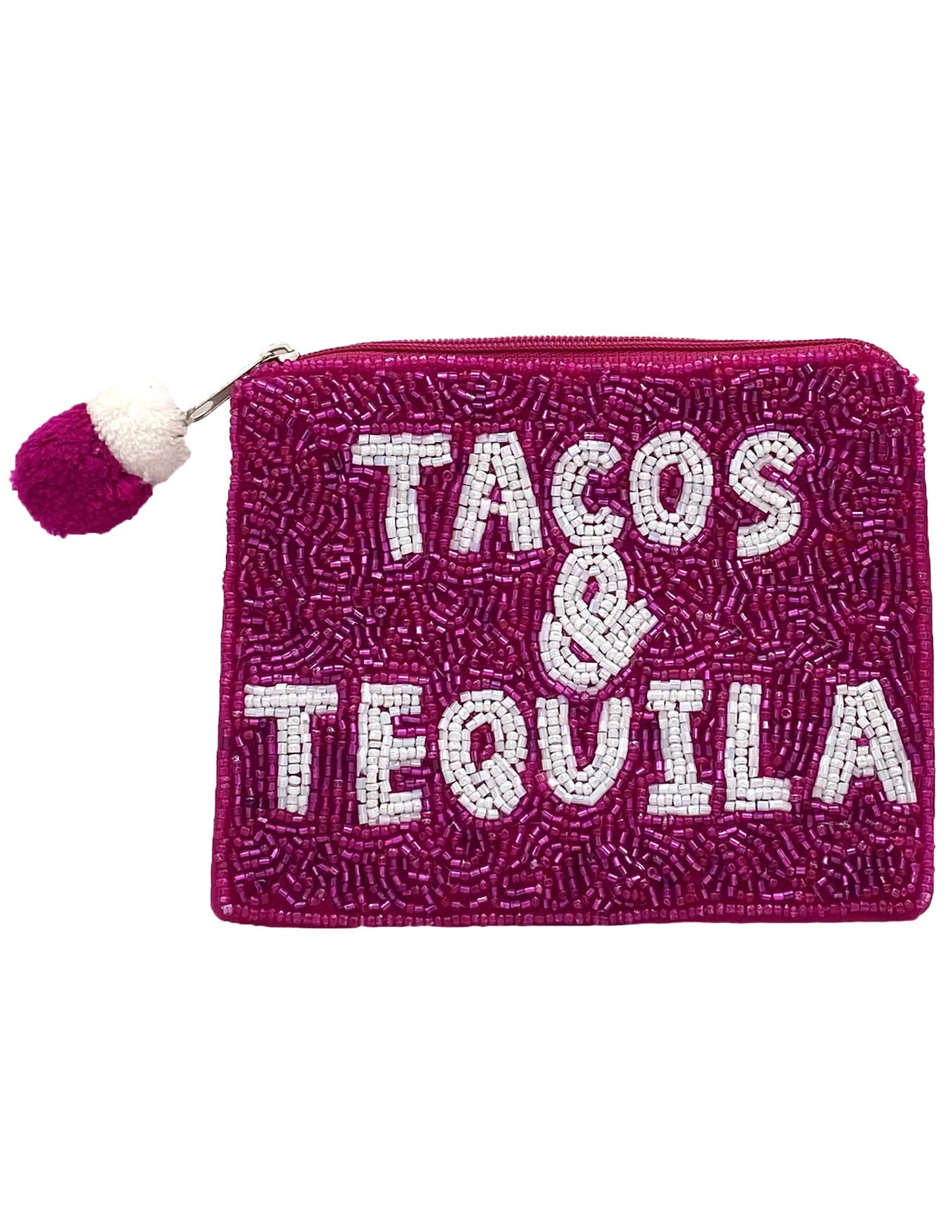 TACOS & TEQUILA Beaded Coin Purse