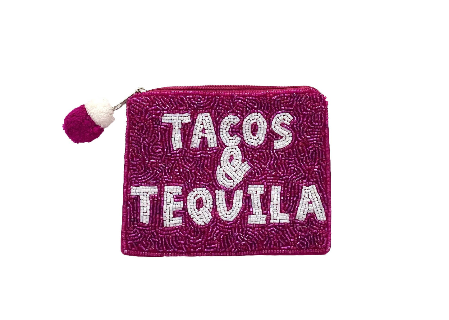 TACOS & TEQUILA Beaded Coin Purse